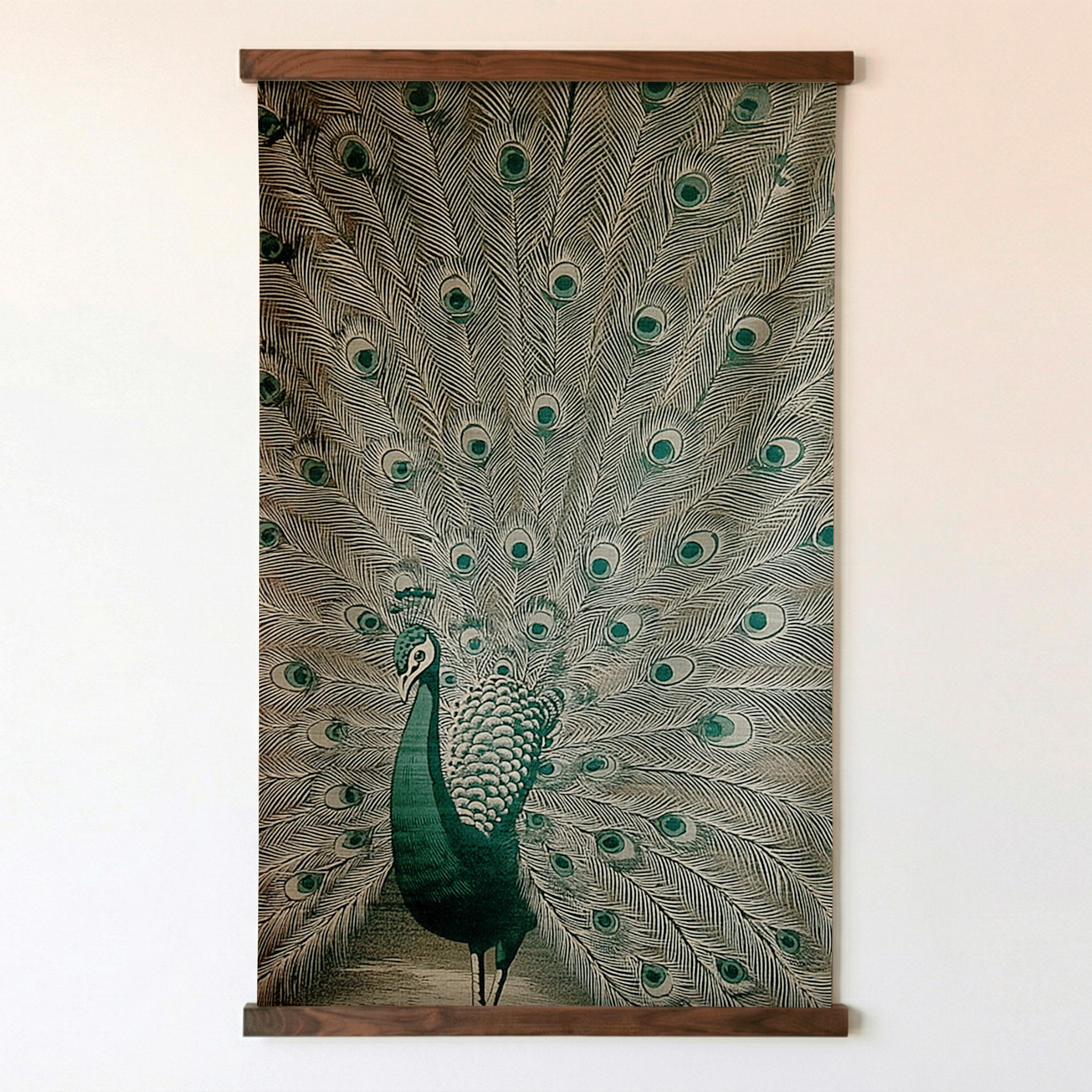 Peacock Feathers - Tapestry - Painted Paper
