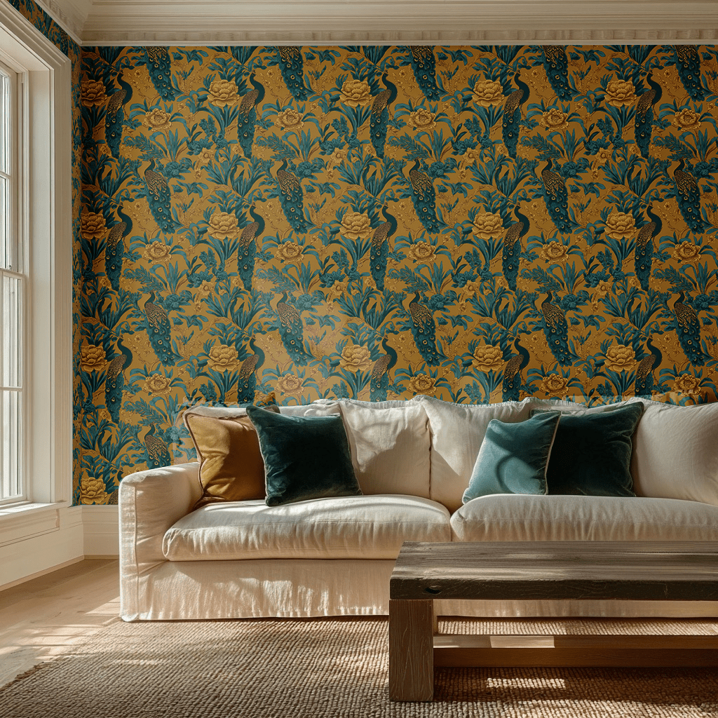 Peacock & Laure Wallpaper - Benton Lane Home - Painted Paper