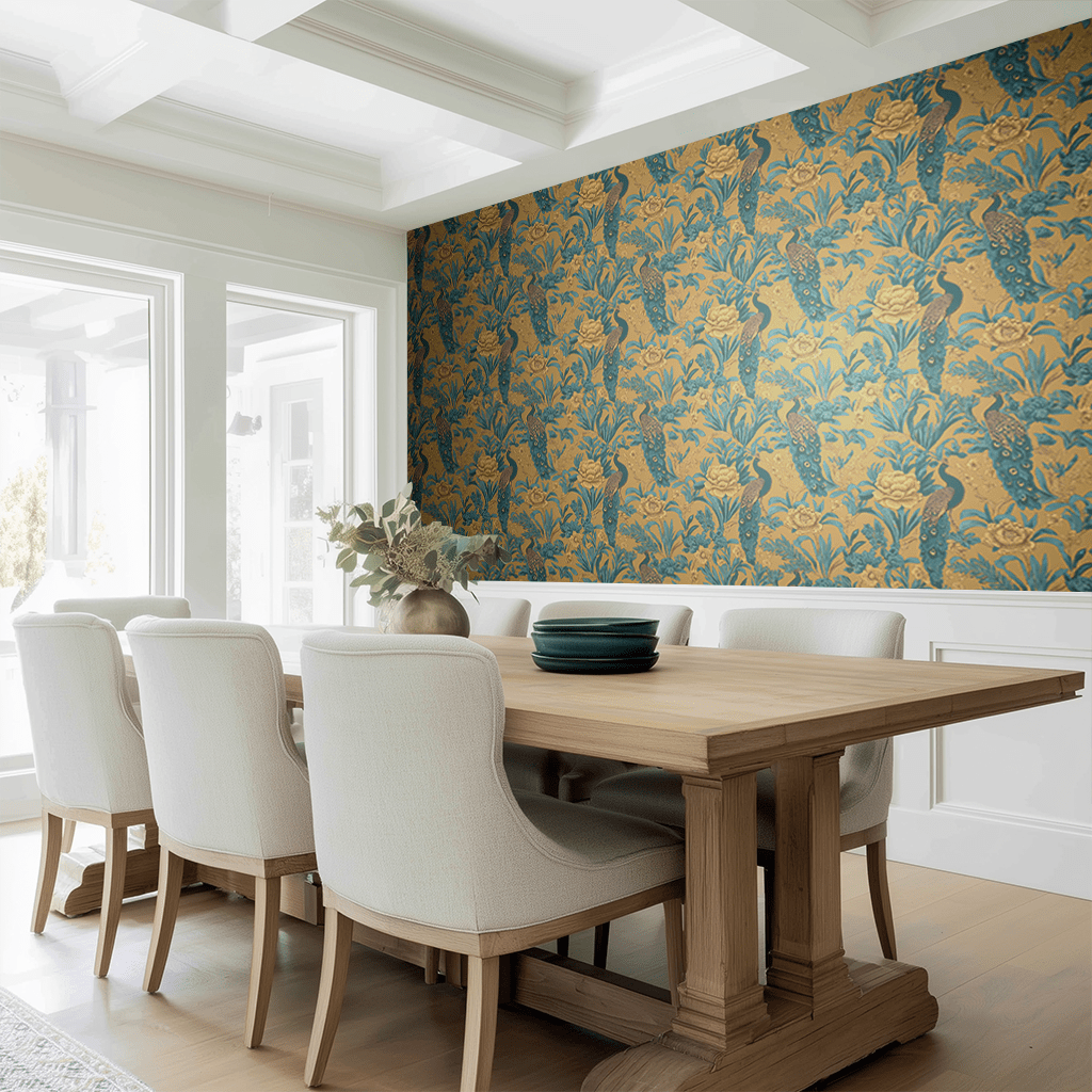 Peacock & Laure Wallpaper - Benton Lane Home - Painted Paper