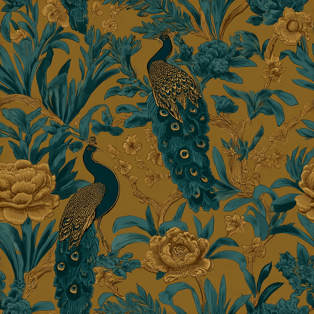 Peacock & Laure Wallpaper - Benton Lane Home - Painted Paper