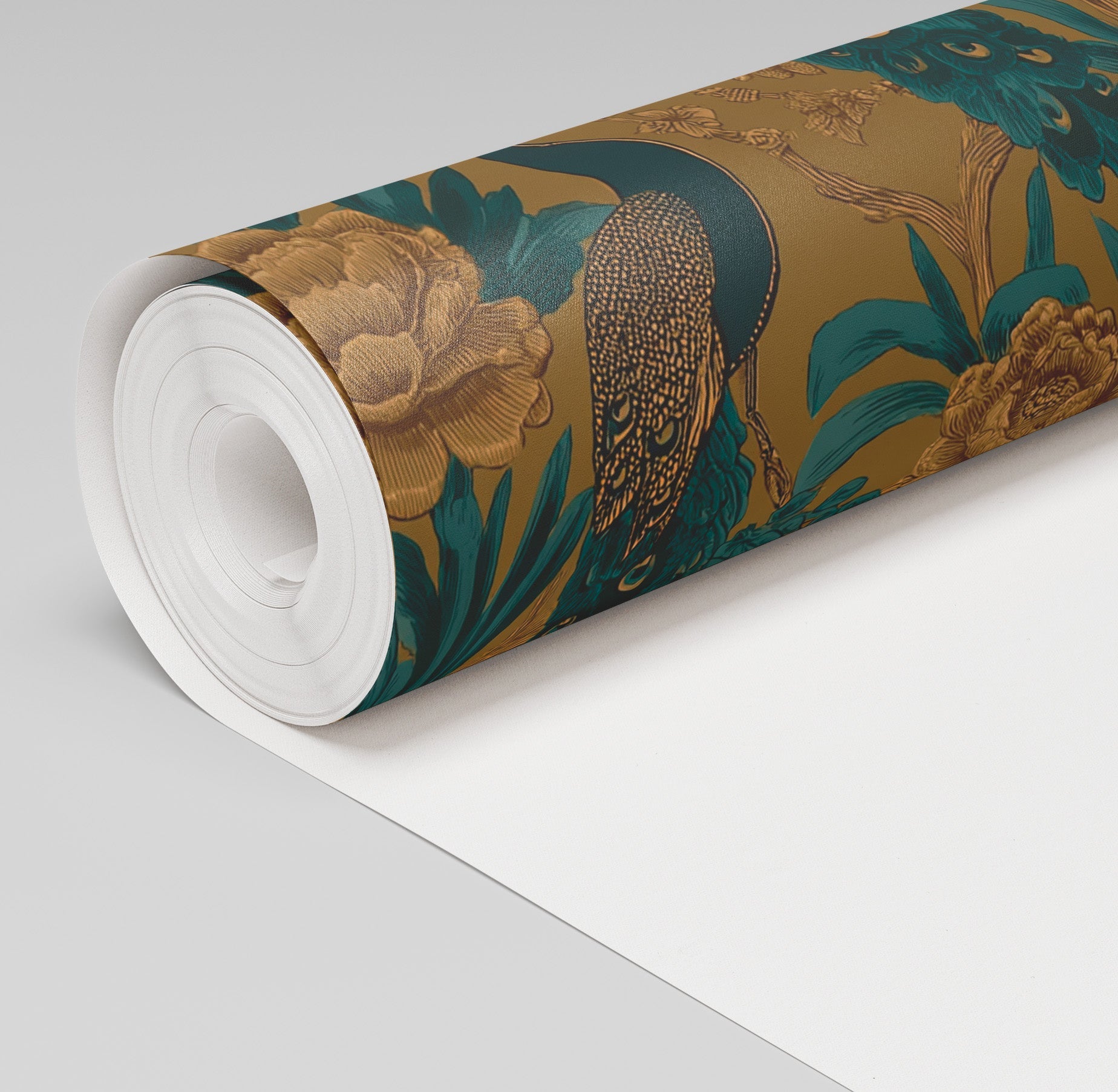 Peacock & Laure Wallpaper - Painted Paper