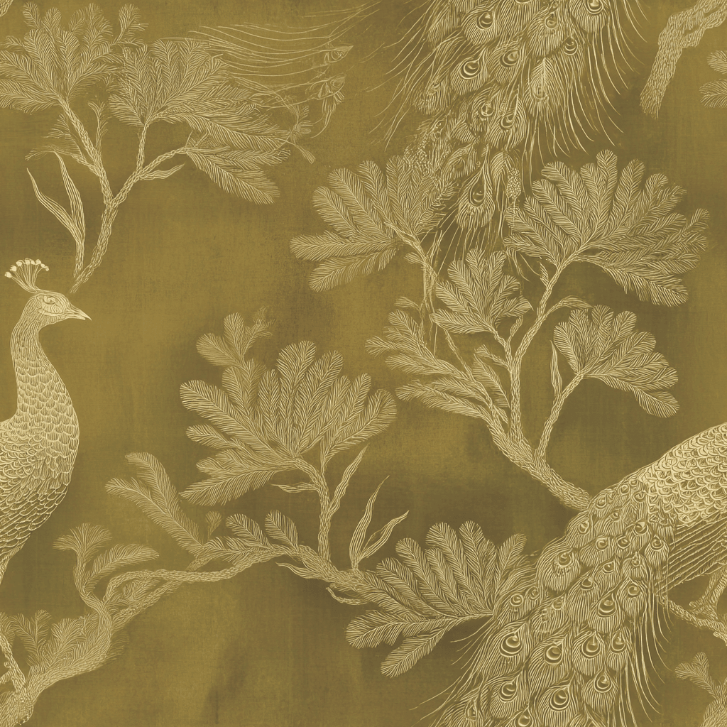 Peacock Party Wallpaper - Painted Paper