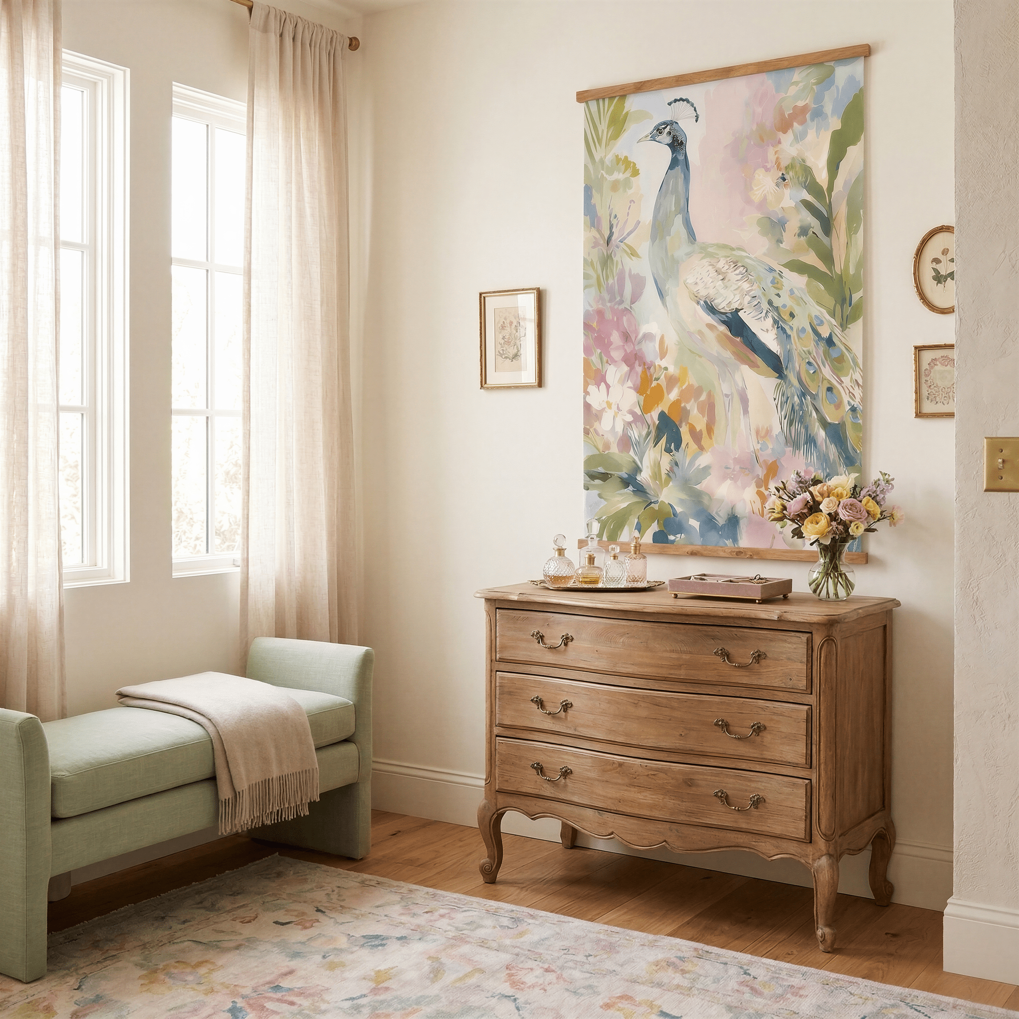 Peacock Summer - Tapestry - Benton Lane Home - Lemon Park