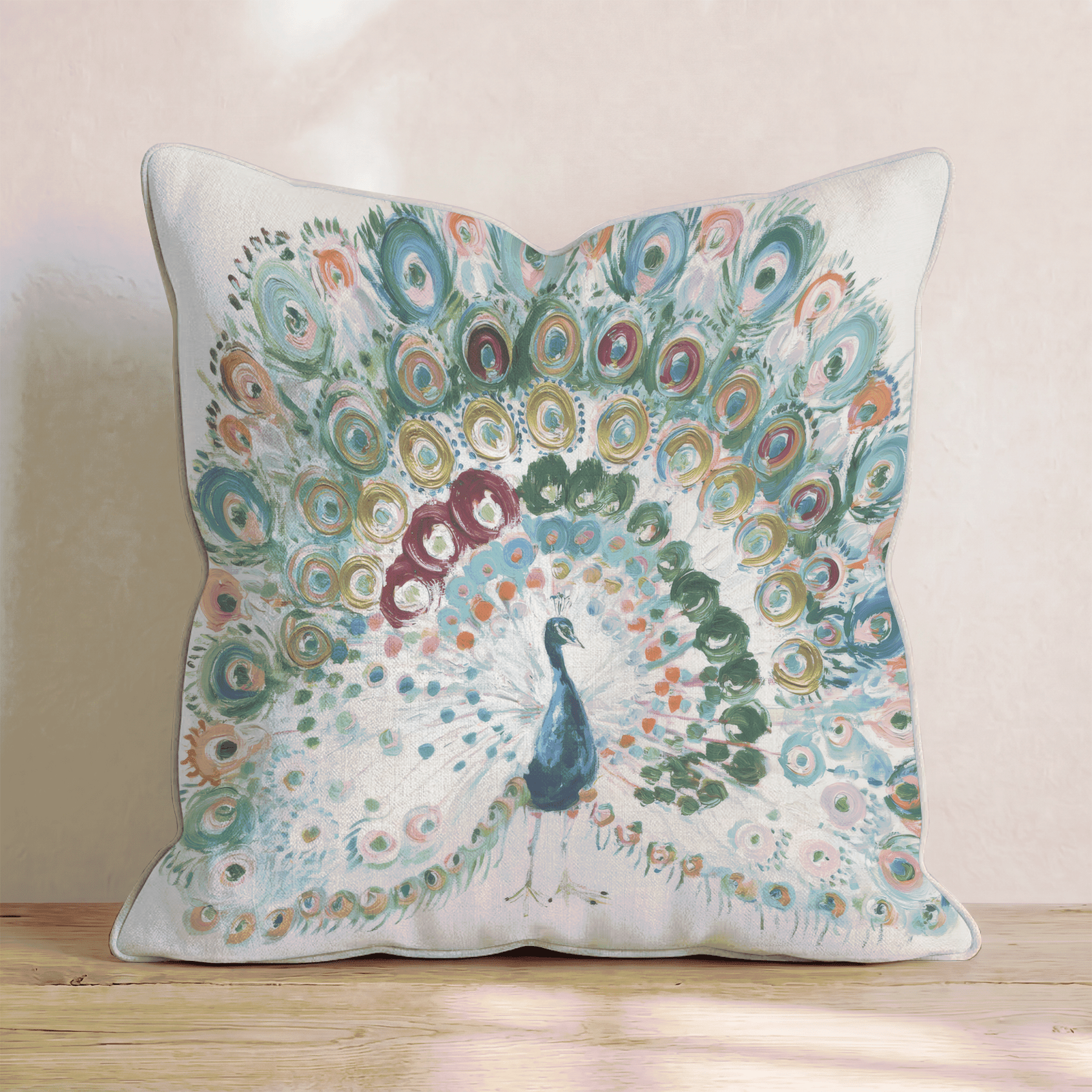 Peacock Throw Pillow - Benton Lane Home - Hillcroft Home