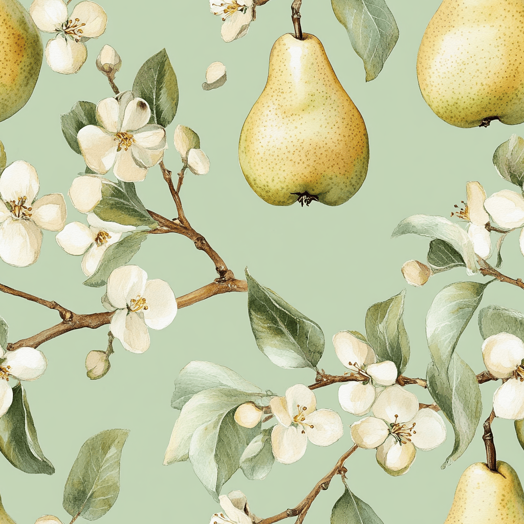 Pear Blossom Wallpaper - Benton Lane Home - Painted Paper