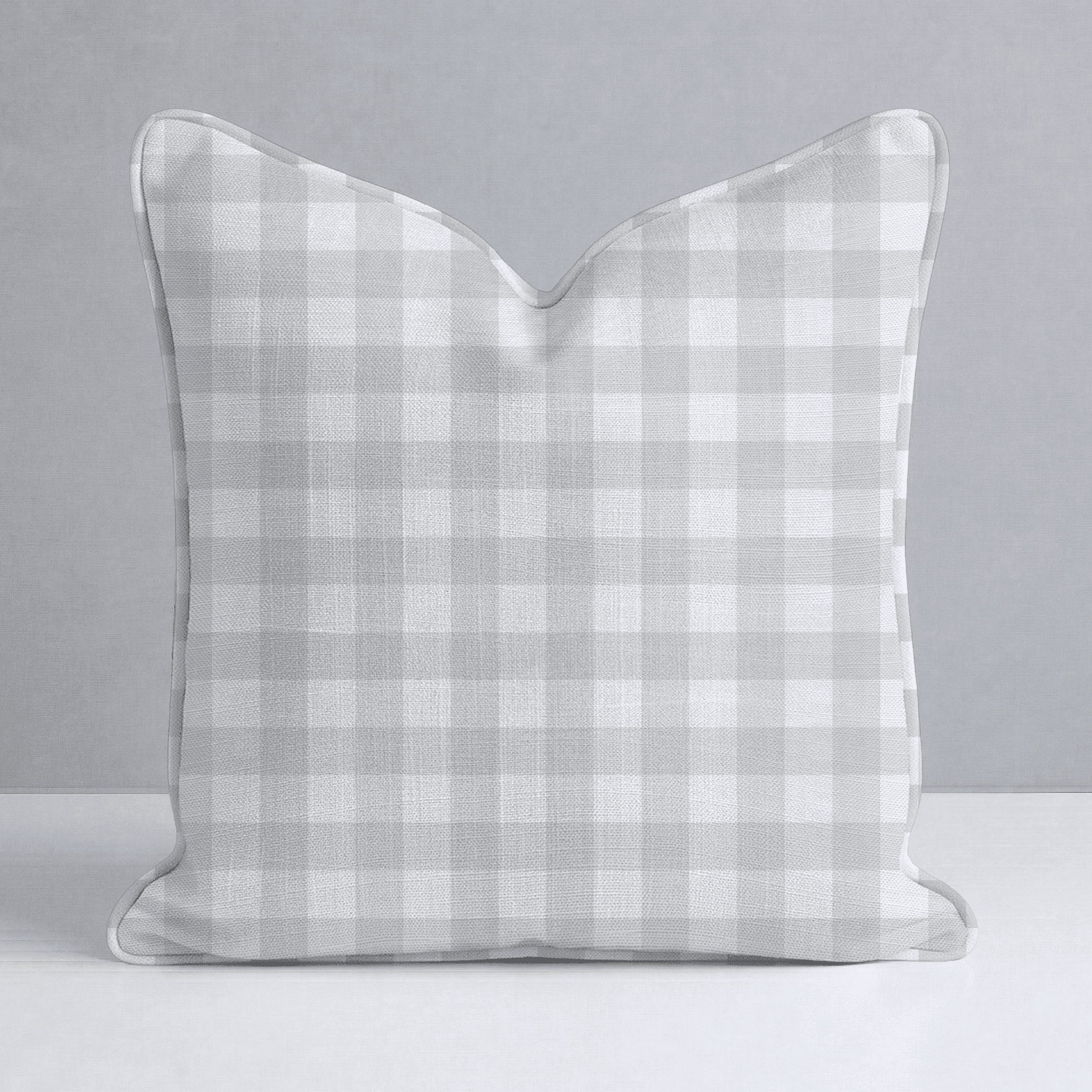 Pearl's Haven Fog Gingham Throw Pillow - Benton Lane Home - Lemon Park