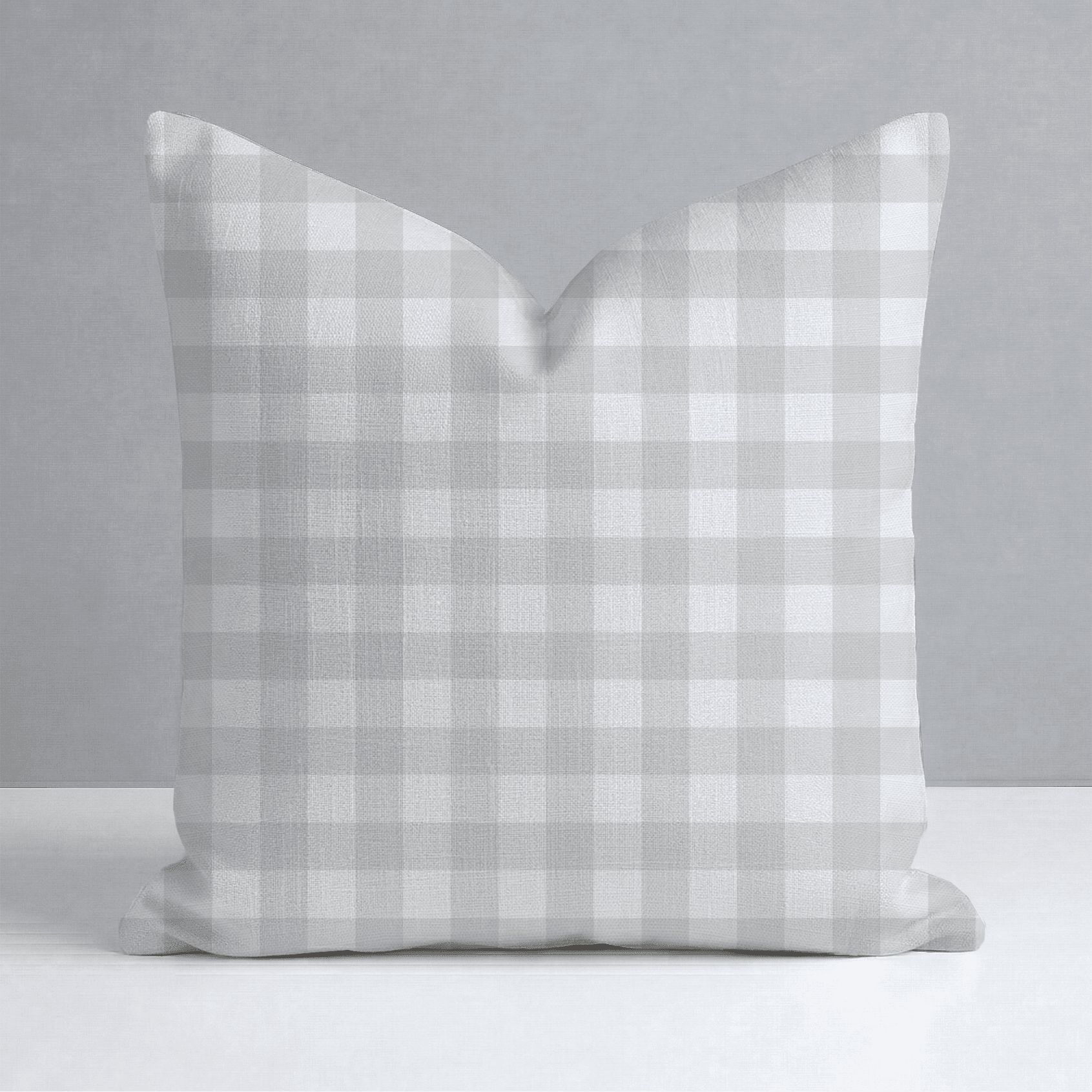 Pearl's Haven Fog Gingham Throw Pillow - Benton Lane Home - Lemon Park