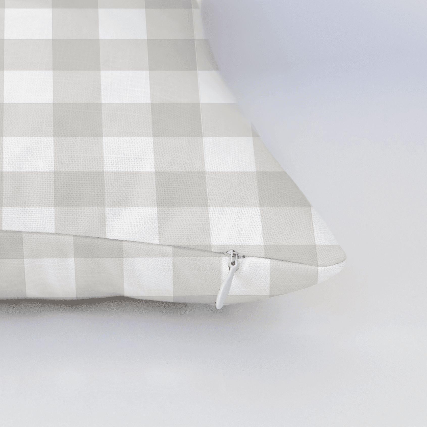 Pearl's Haven Fog Gingham Throw Pillow - Benton Lane Home - Lemon Park