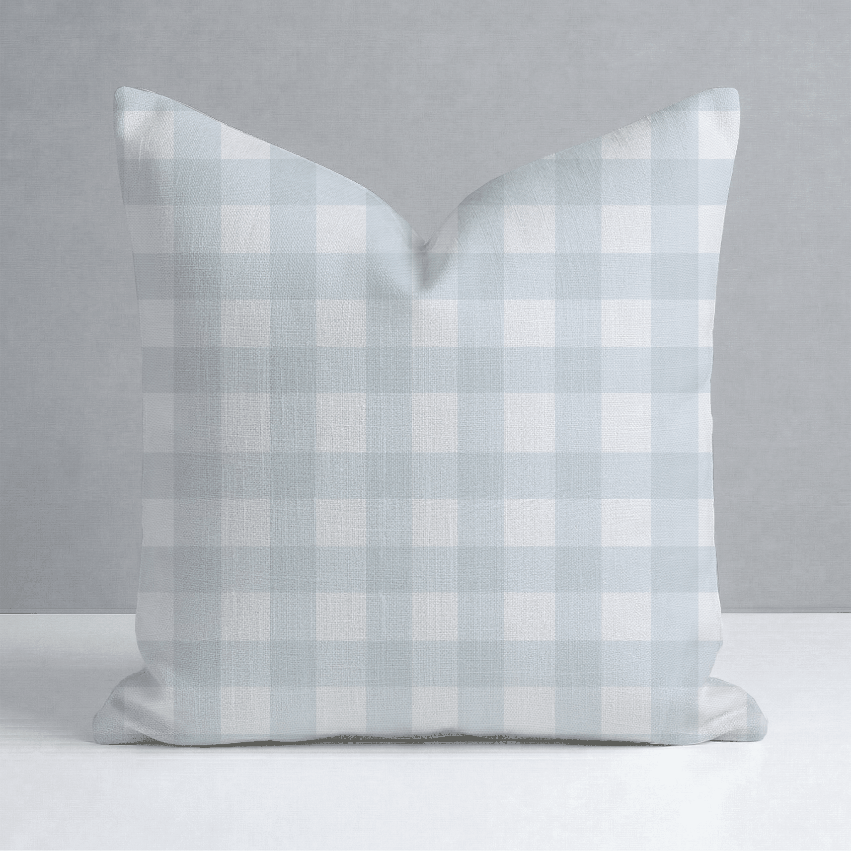 Pearl's Haven Spring Blue Gingham Throw Pillow - Benton Lane Home - Lemon Park
