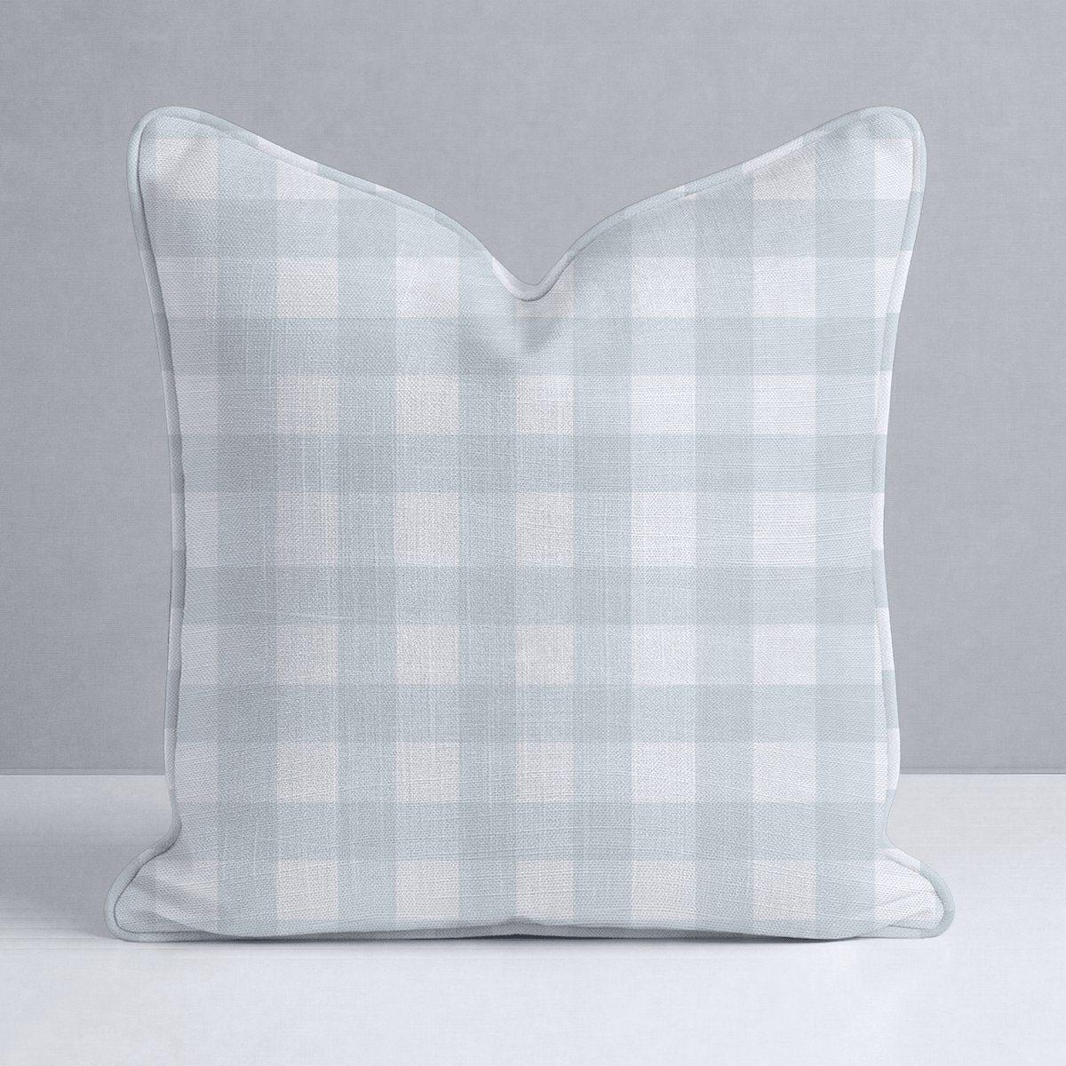Pearl's Haven Spring Blue Gingham Throw Pillow - Lemon Park