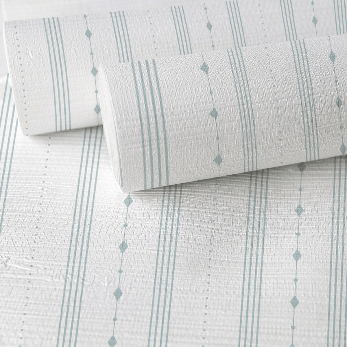 Pearl's Haven Spring Blue Stripes Faux Grasscloth Wallpaper - Lemon Park