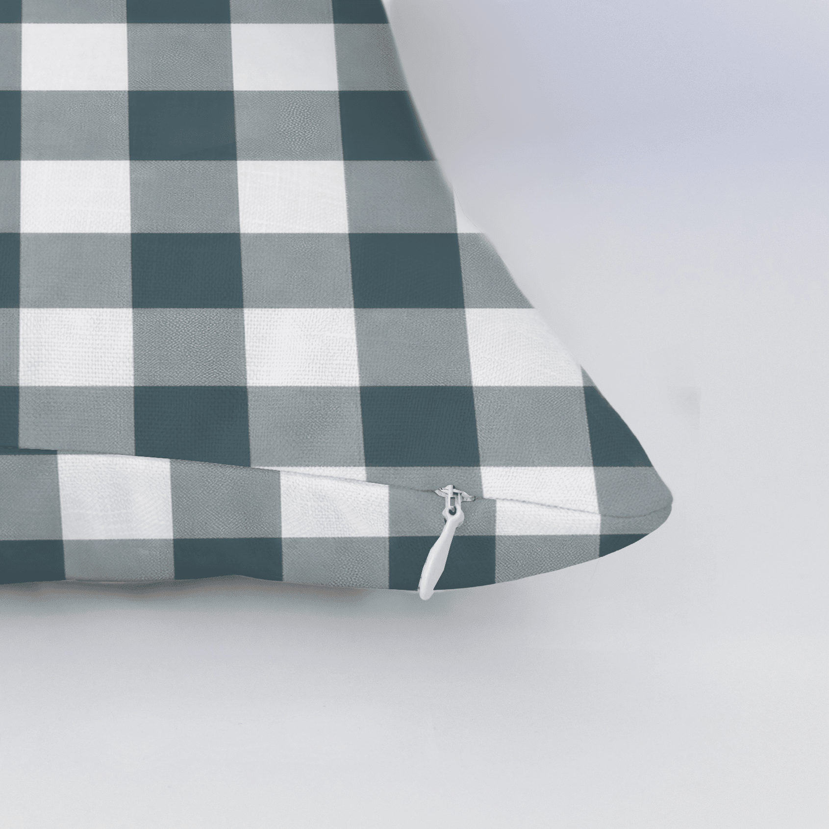 Pearl's Haven Teal Gingham Throw Pillow - Benton Lane Home - Lemon Park