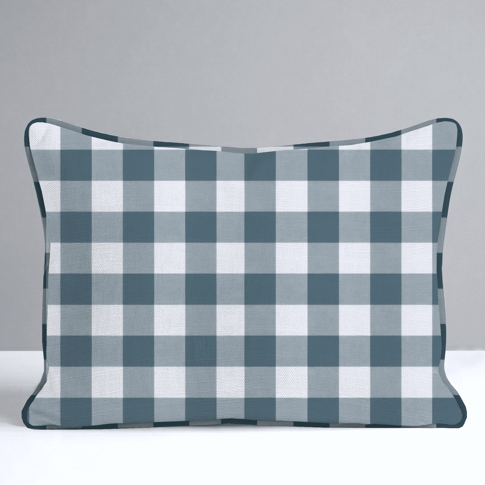 Pearl's Haven Teal Gingham Throw Pillow - Benton Lane Home - Lemon Park