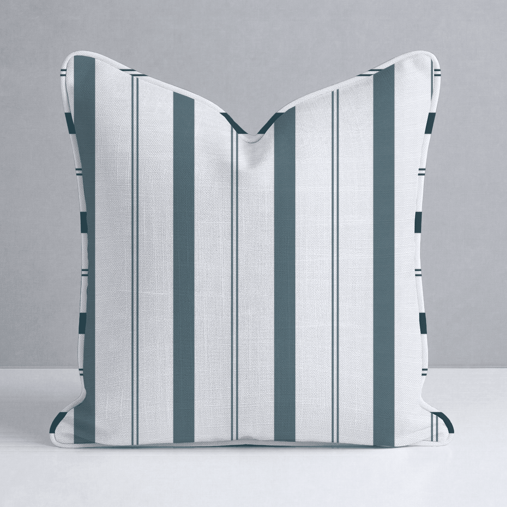 Pearl's Haven Teal Stripes Throw Pillow - Benton Lane Home - Lemon Park