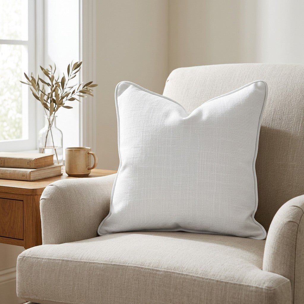 Pearl's Haven White Throw Pillow - Benton Lane Home - Lemon Park