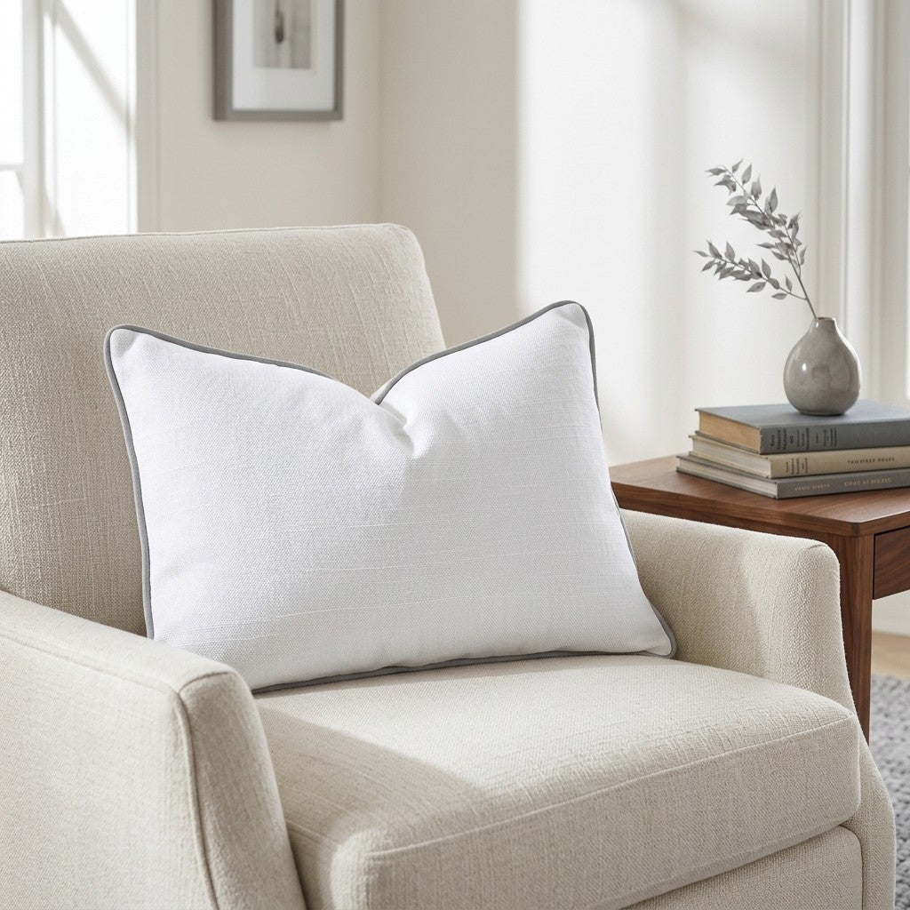 Pearl's Haven White Throw Pillow - Benton Lane Home - Lemon Park
