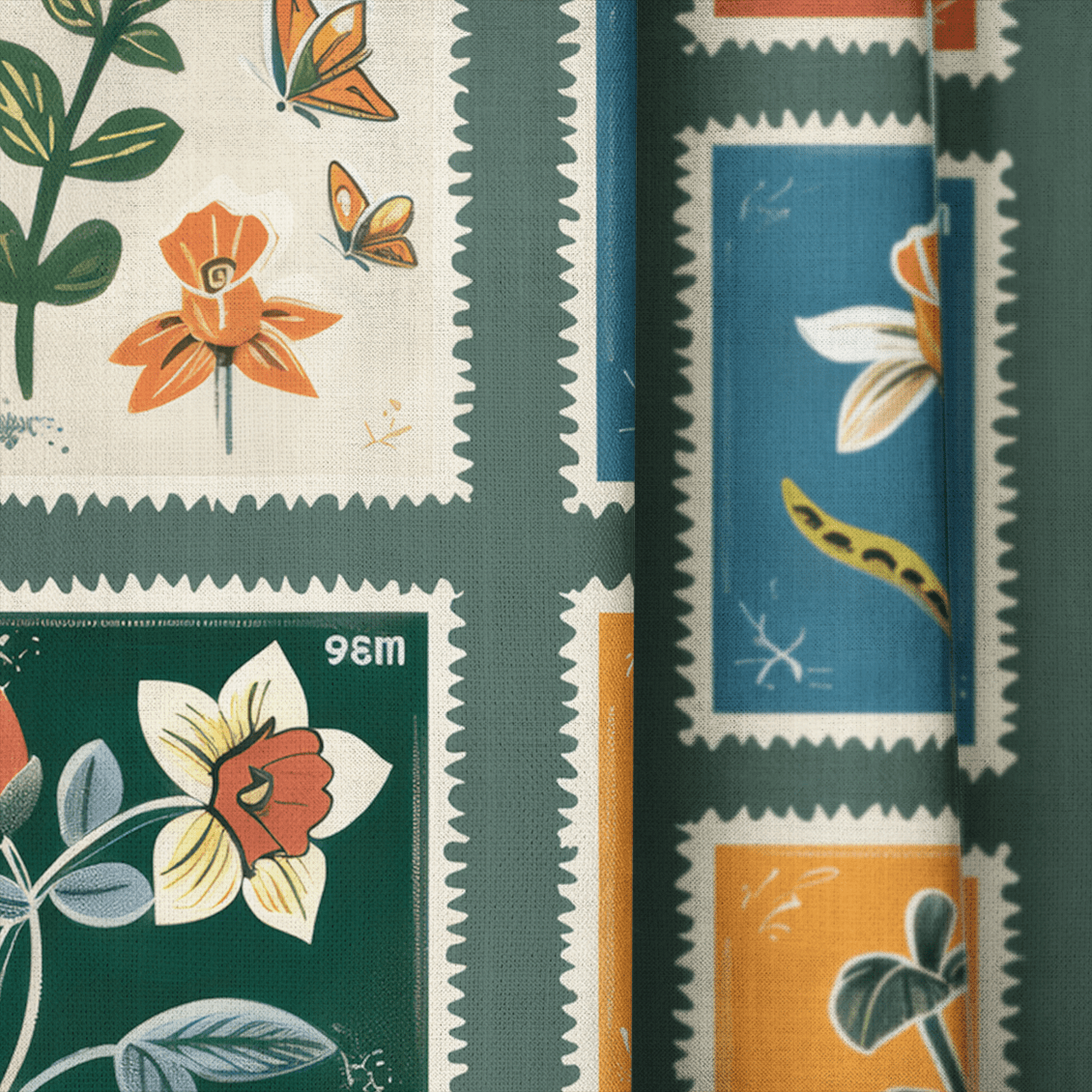 Penelope's Postage - Drapery - Benton Lane Home - Lemon Park