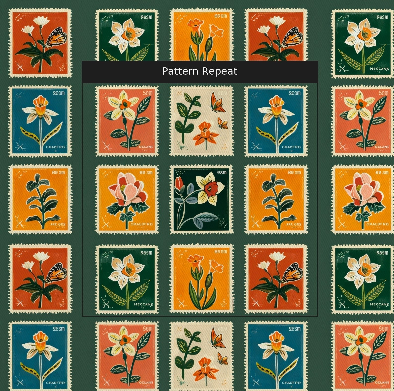 Penelope's Postage - Fabric - Lemon Park