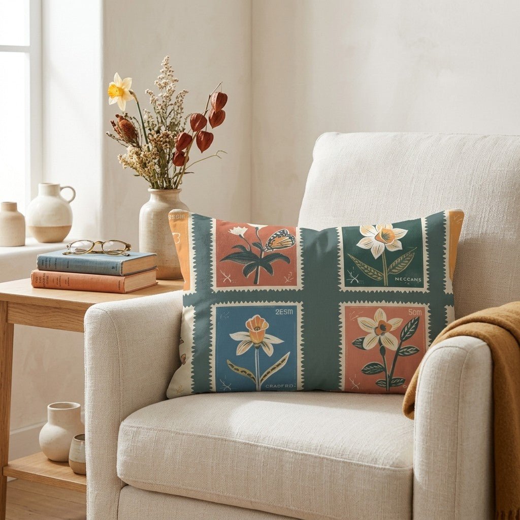 Penelope's Postage Throw Pillow - Benton Lane Home - Lemon Park