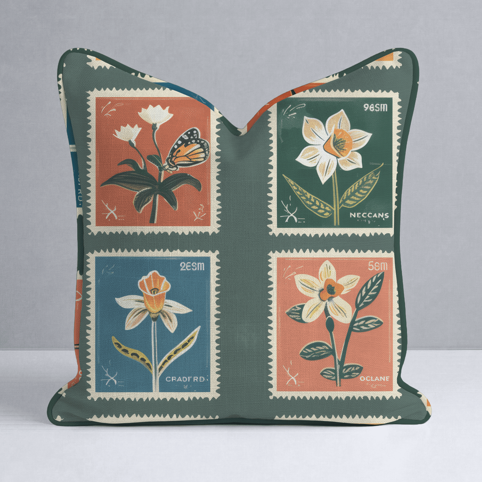 Penelope's Postage Throw Pillow - Benton Lane Home - Lemon Park