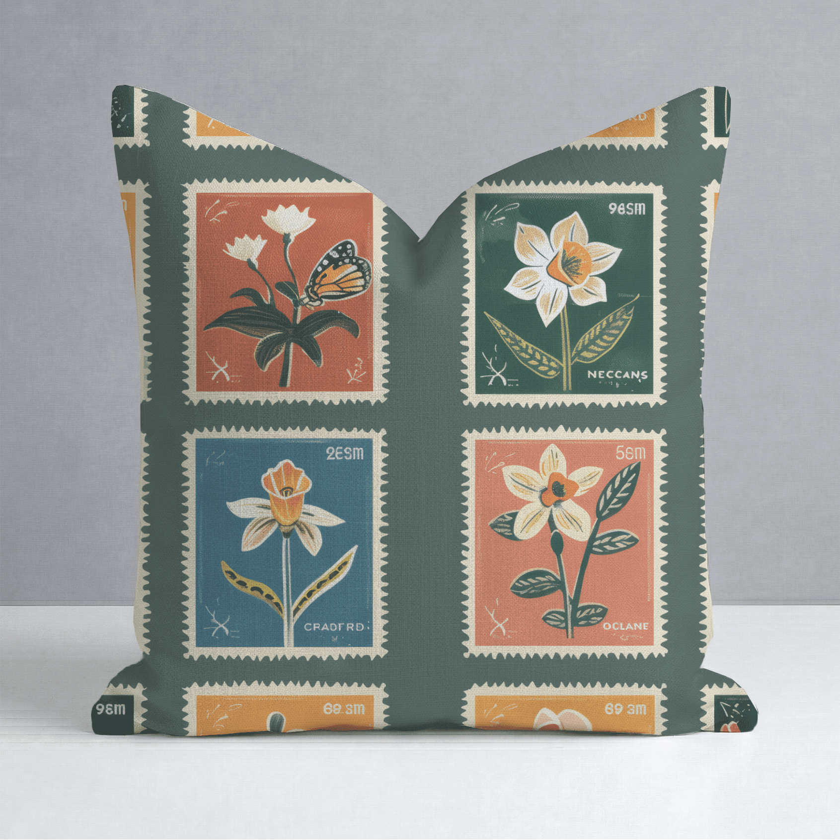 Penelope's Postage Throw Pillow - Benton Lane Home - Lemon Park