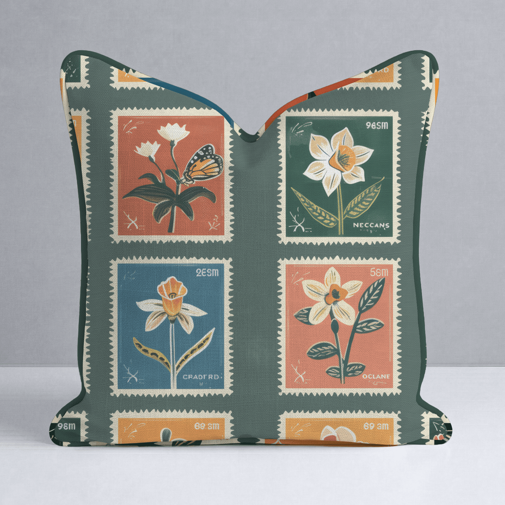 Penelope's Postage Throw Pillow - Benton Lane Home - Lemon Park