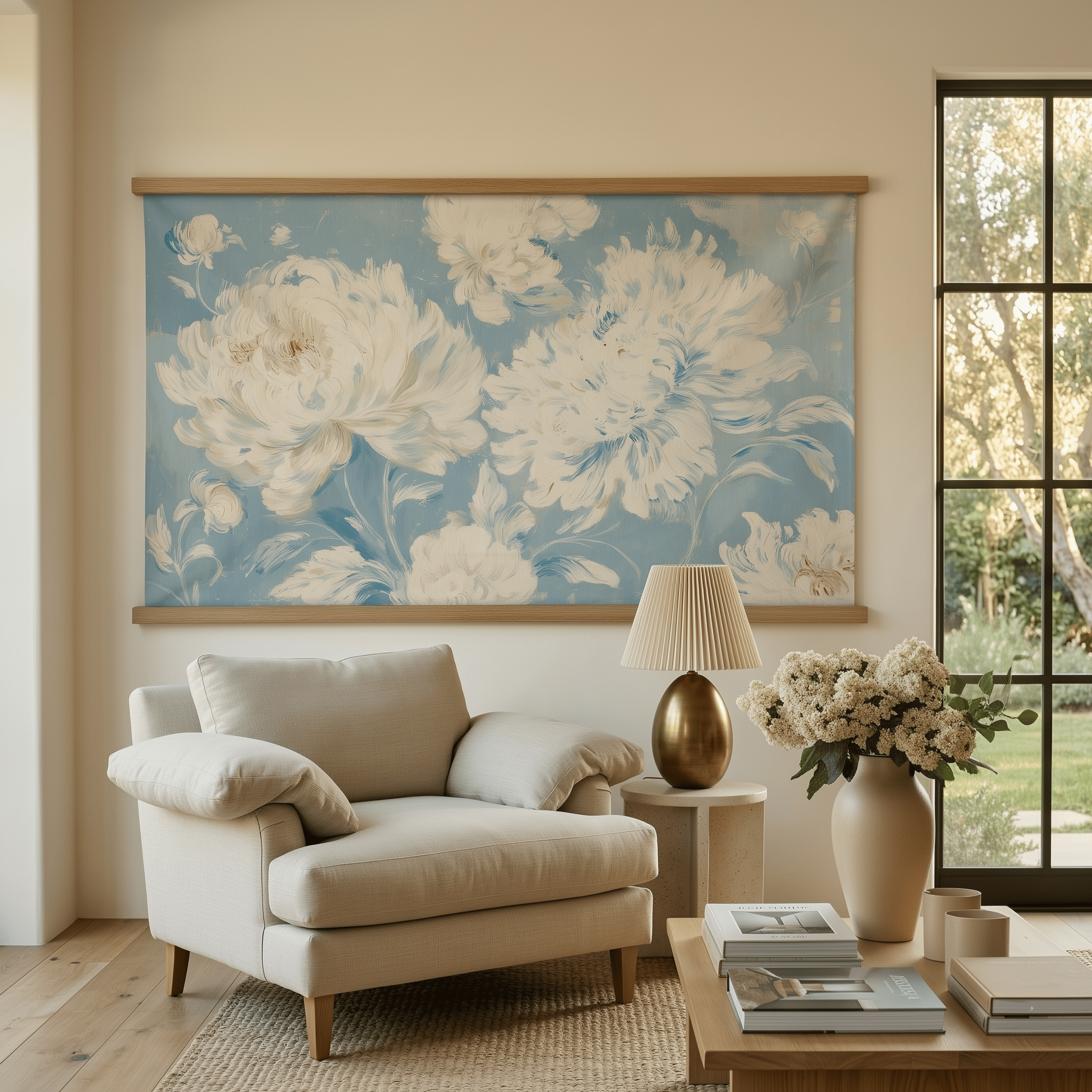 Peonies Bloom - Tapestry - Lemon Park