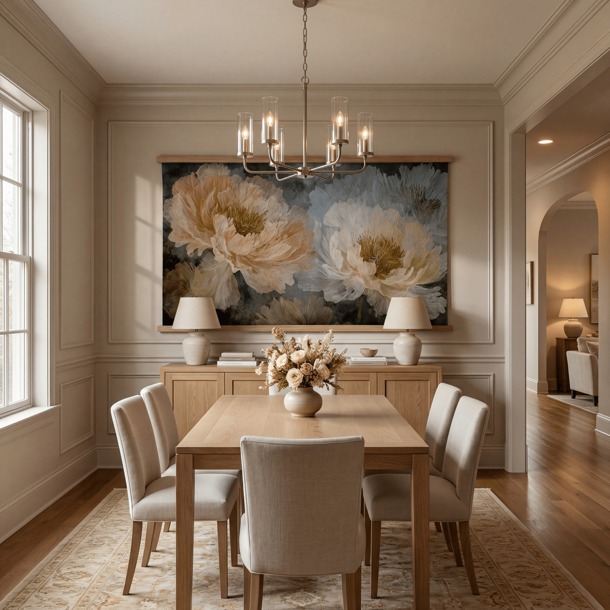 Peony Portrait - Tapestry - Benton Lane Home - Painted Paper