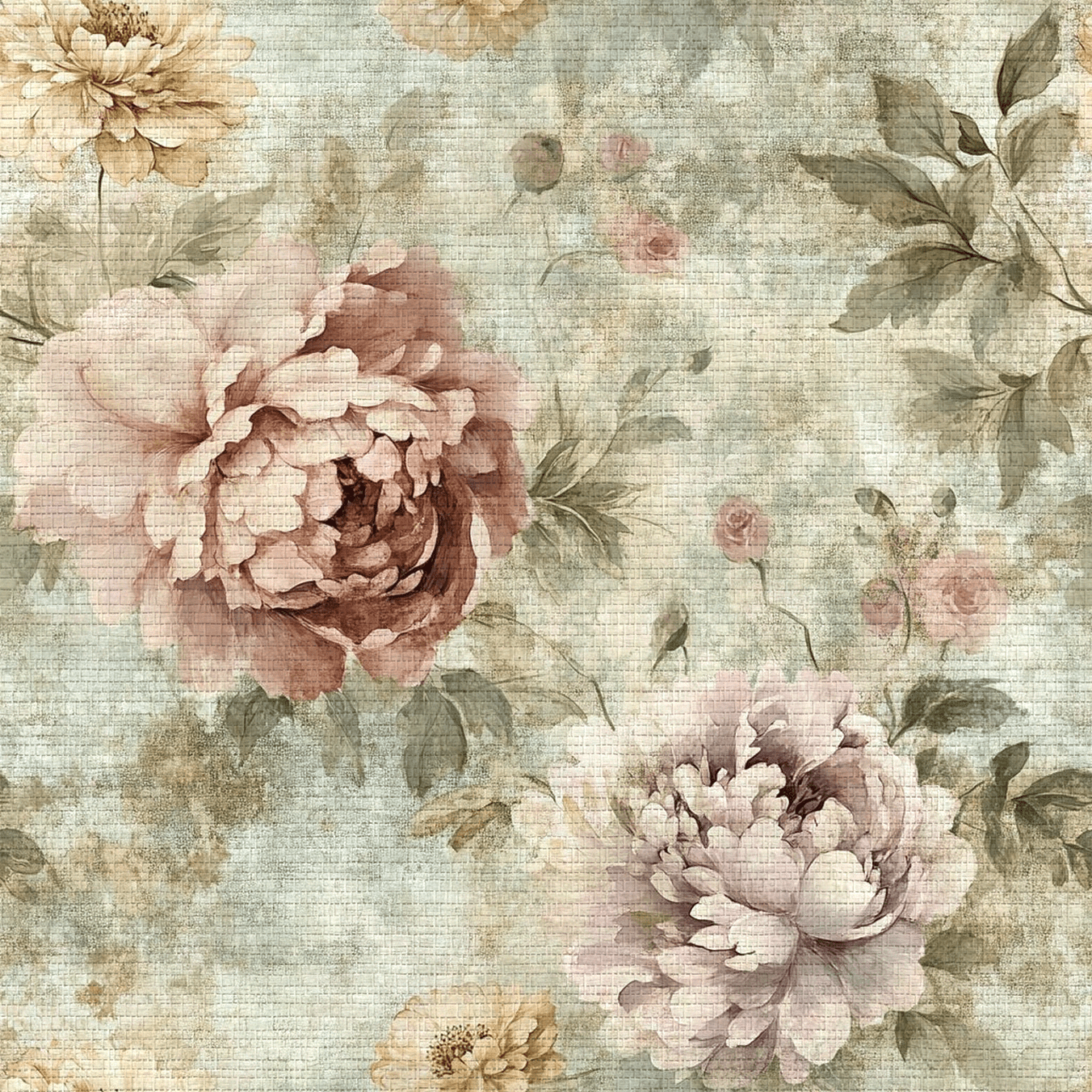 Peony Whispers Faux Grasscloth Wallpaper - Painted Paper