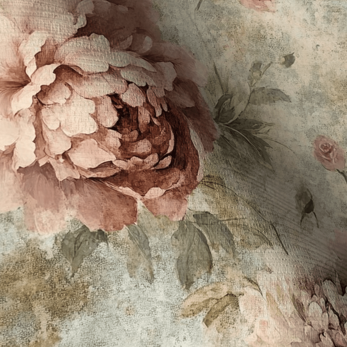 Peony Whispers Faux Grasscloth Wallpaper - Painted Paper