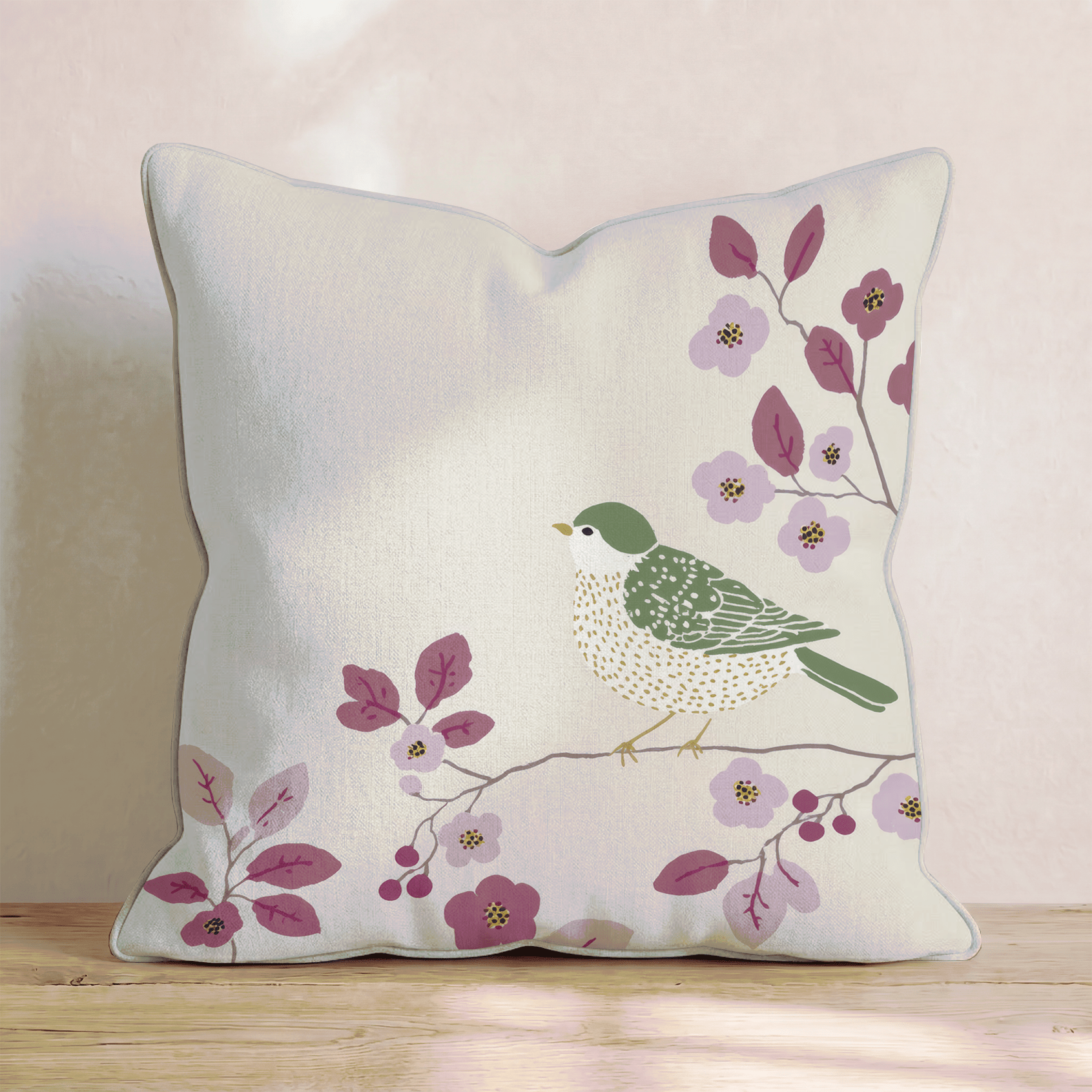 Perched Finch Throw Pillow - Benton Lane Home - Hillcroft Home