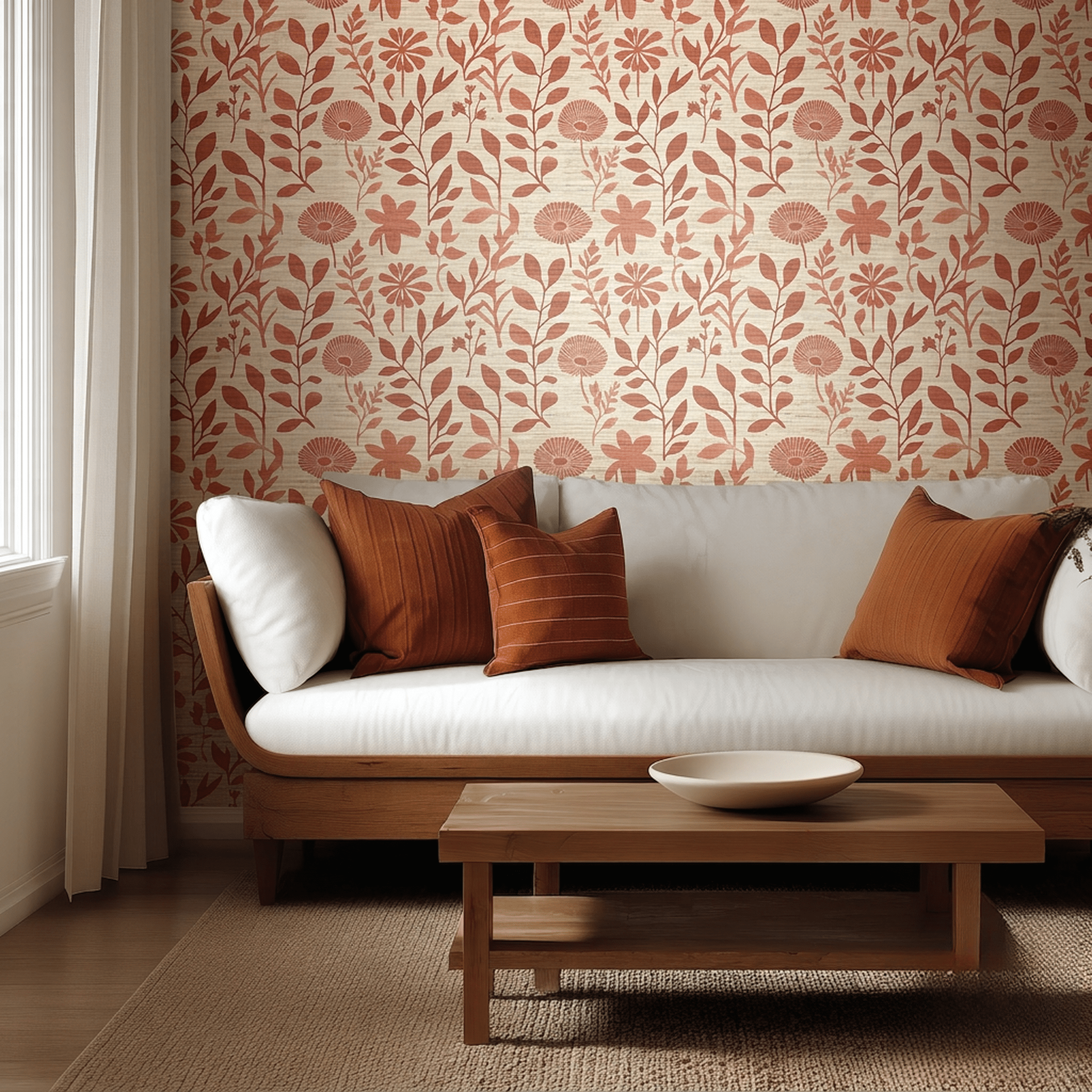 Peregrine Faux Grasscloth Wallpaper - Painted Paper