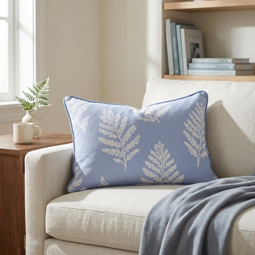 Periwinkle Branches Throw Pillow - Benton Lane Home - Lemon Park