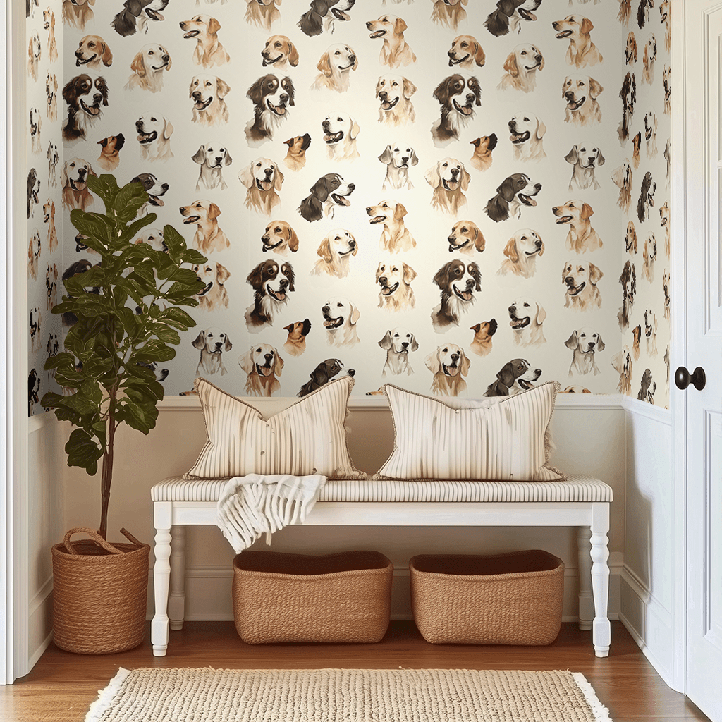 Pet Portraits Wallpaper - Benton Lane Home - Painted Paper