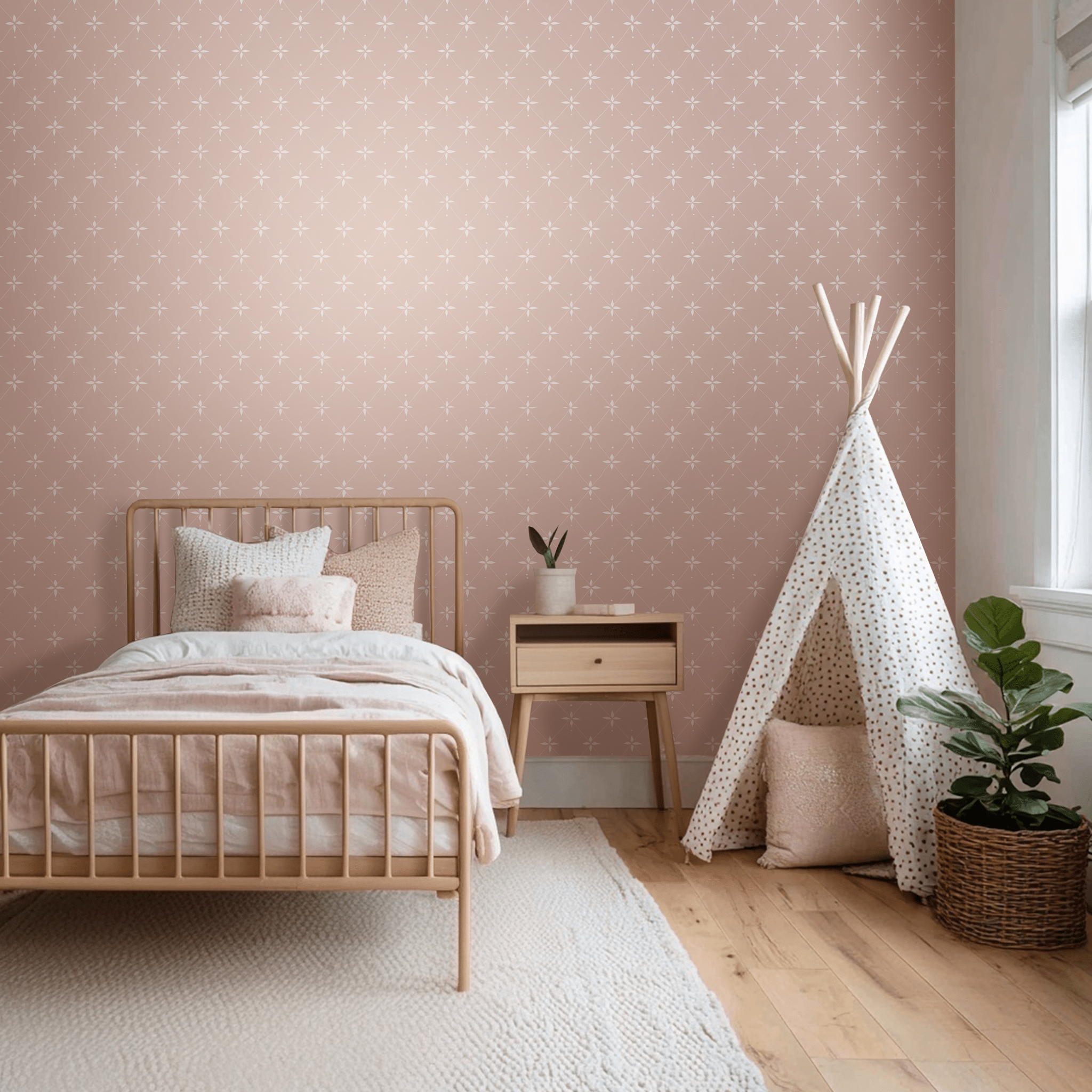 Petal Lattice Wallpaper - Benton Lane Home - Painted Paper
