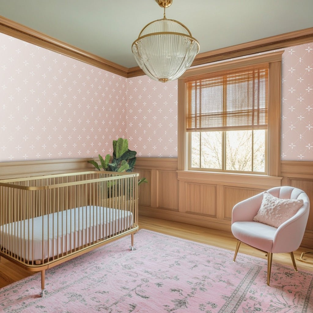 Petal Lattice Wallpaper - Benton Lane Home - Painted Paper