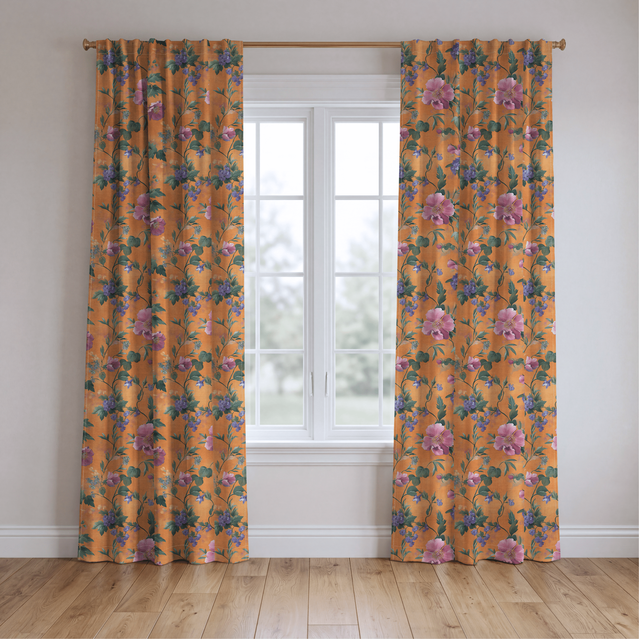 Petals & Persimmons - Drapery - Benton Lane Home - Lemon Park