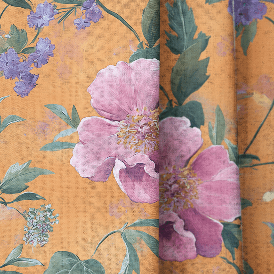 Petals & Persimmons - Drapery - Lemon Park