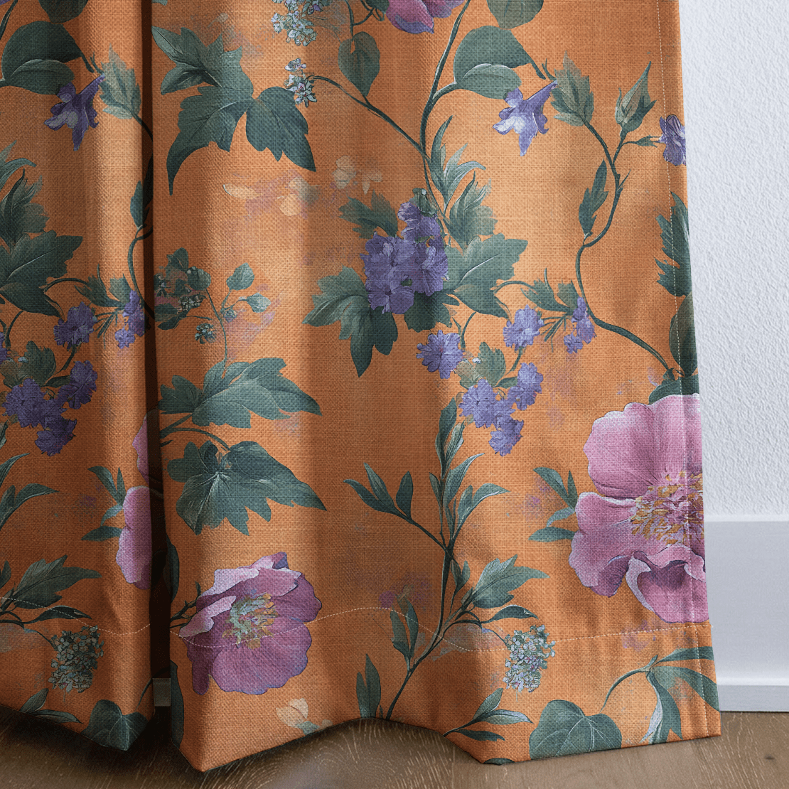 Petals & Persimmons - Drapery - Benton Lane Home - Lemon Park