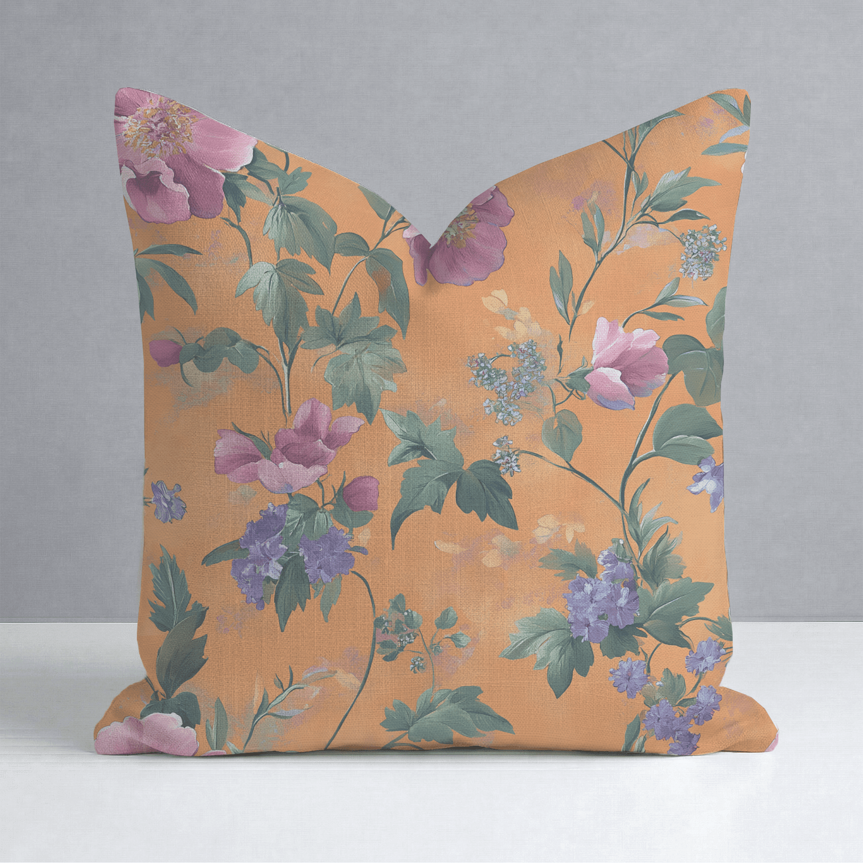 Petals & Persimmons Throw Pillow - Benton Lane Home - Lemon Park