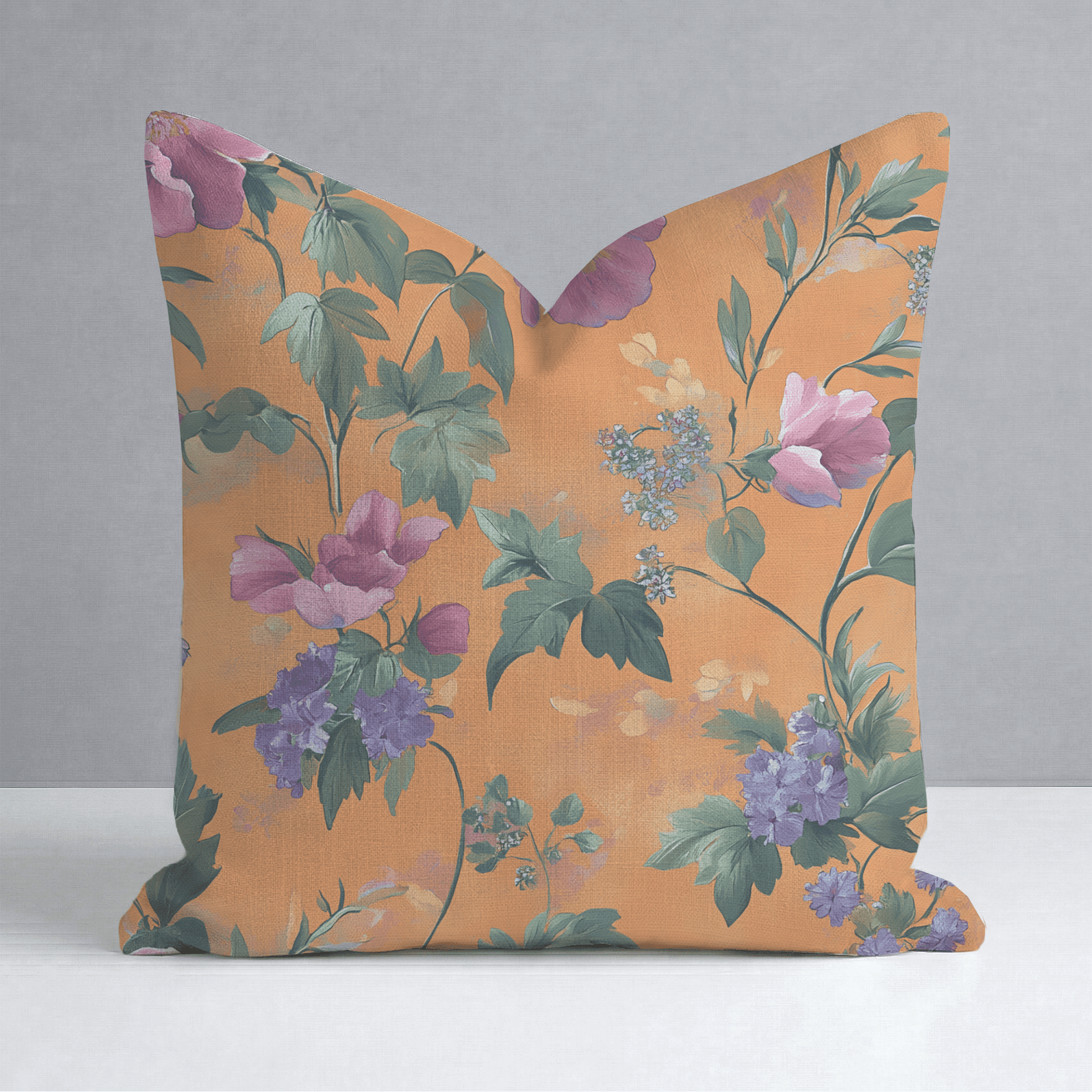 Petals & Persimmons Throw Pillow - Benton Lane Home - Lemon Park