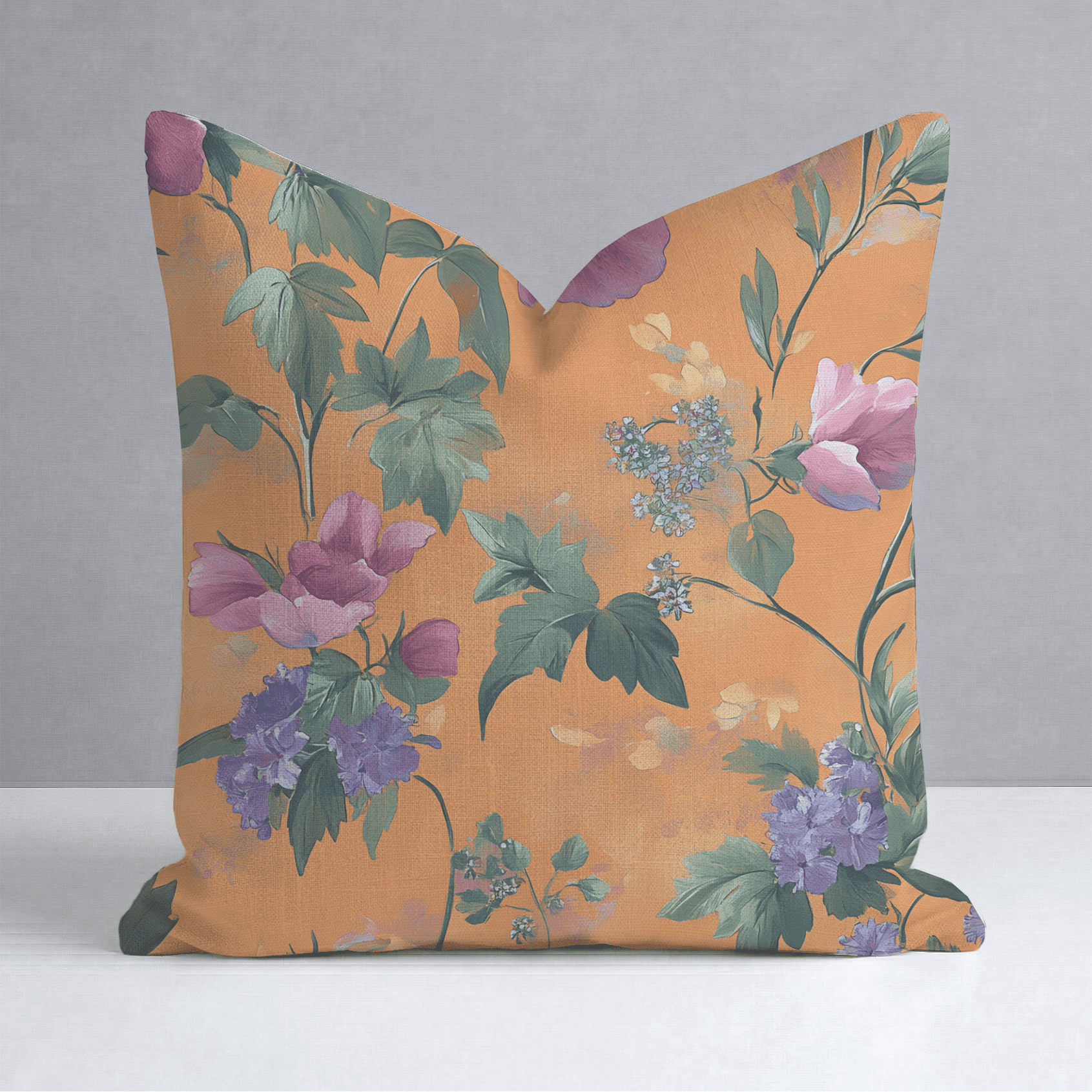 Petals & Persimmons Throw Pillow - Benton Lane Home - Lemon Park