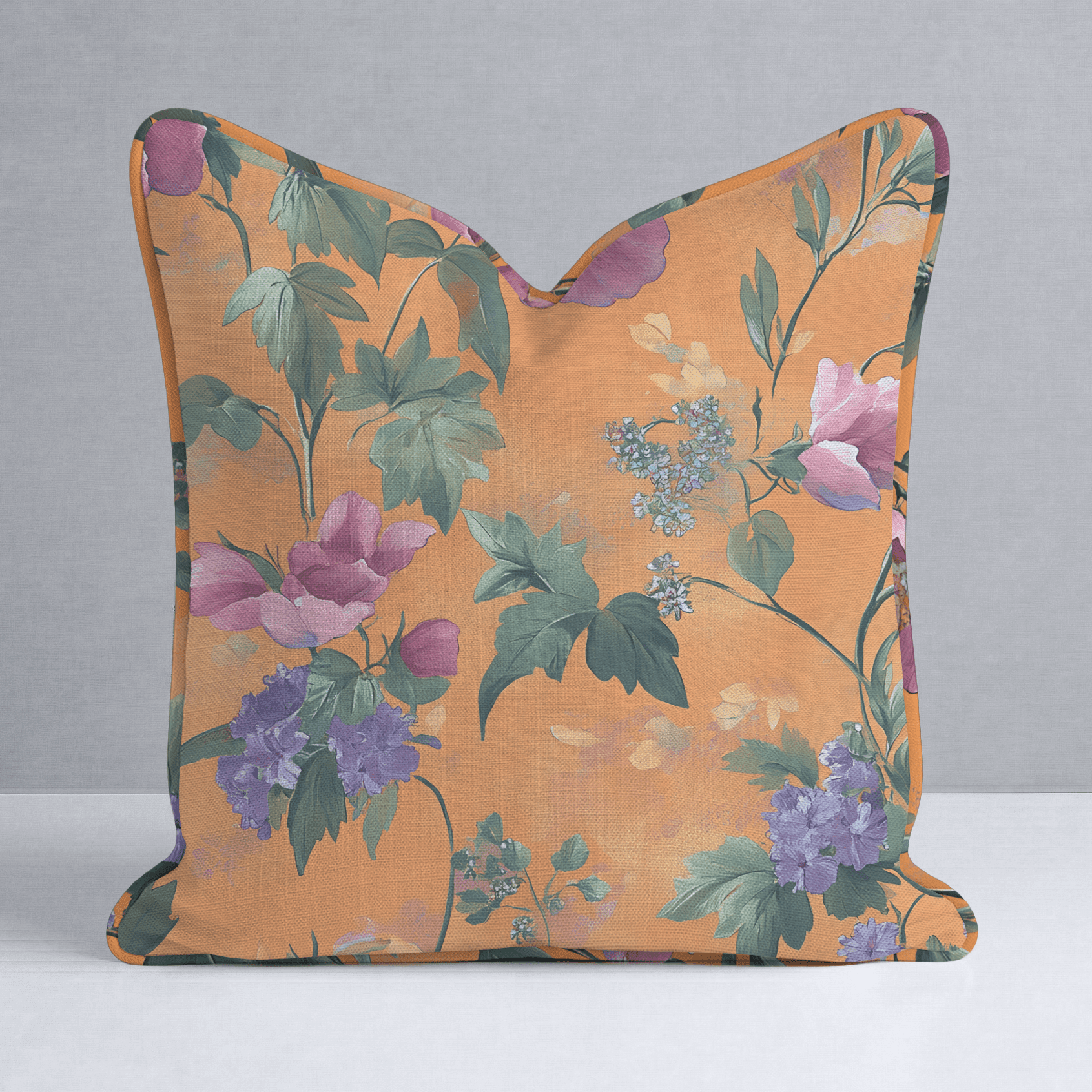 Petals & Persimmons Throw Pillow - Benton Lane Home - Lemon Park