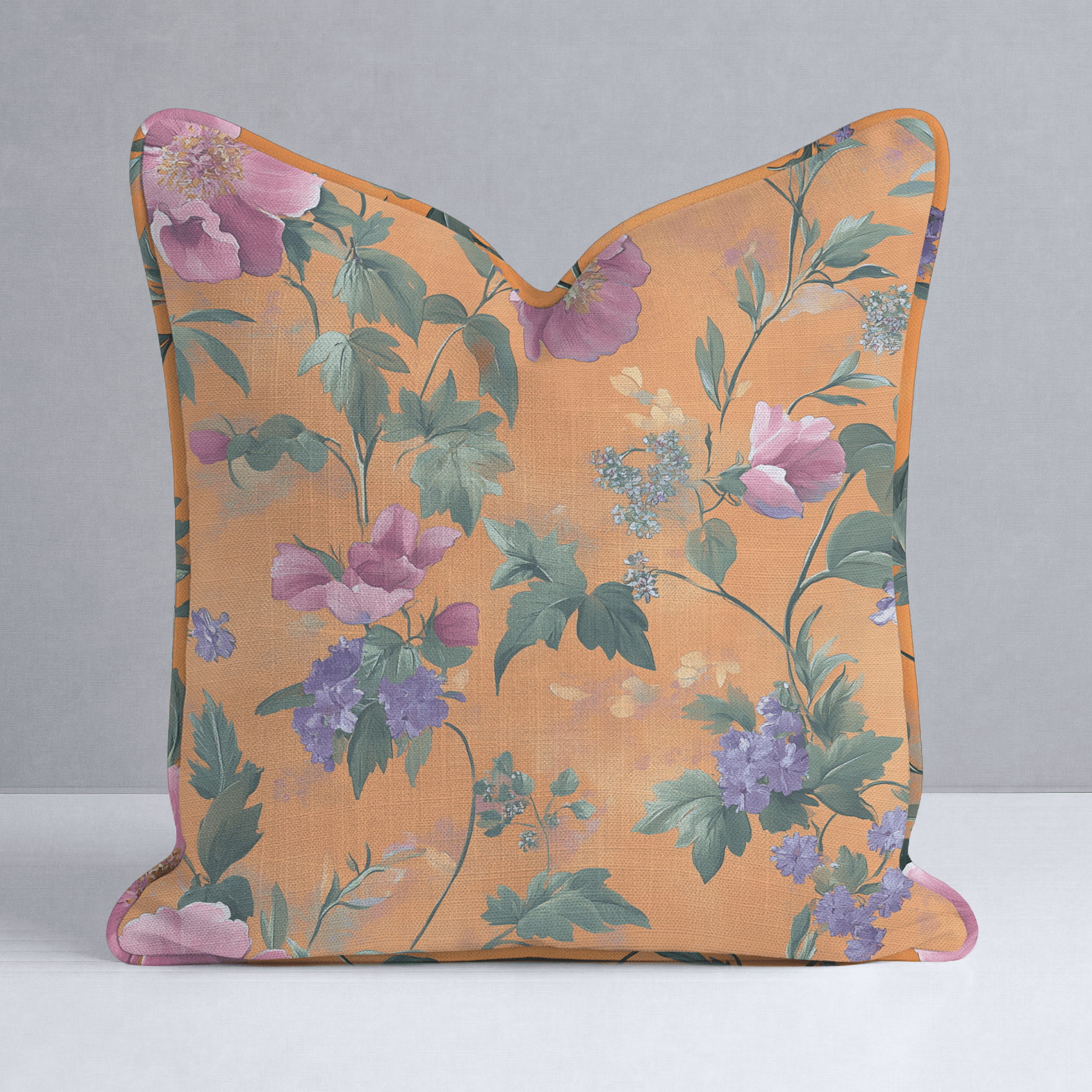 Petals & Persimmons Throw Pillow - Benton Lane Home - Lemon Park