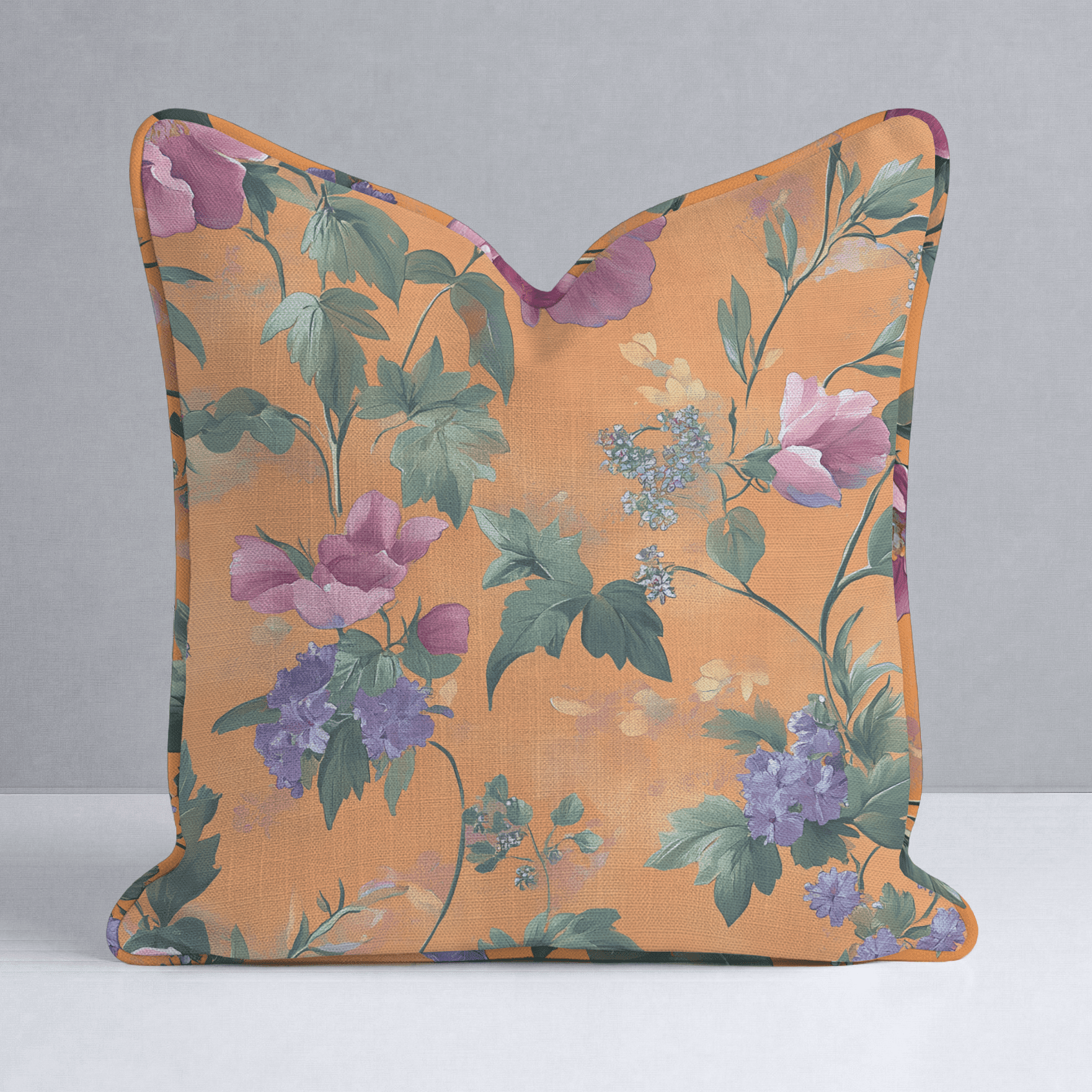 Petals & Persimmons Throw Pillow - Benton Lane Home - Lemon Park
