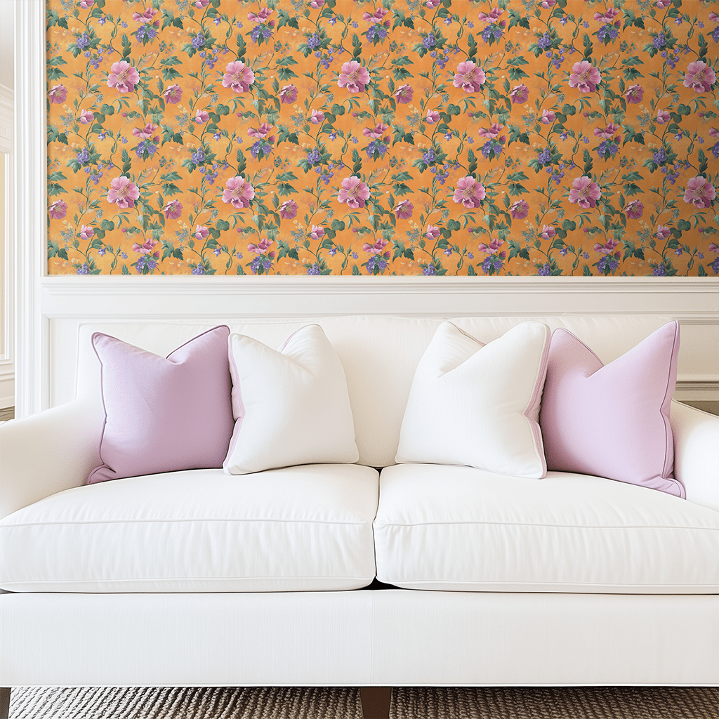 Petals & Persimmons Wallpaper - Lemon Park