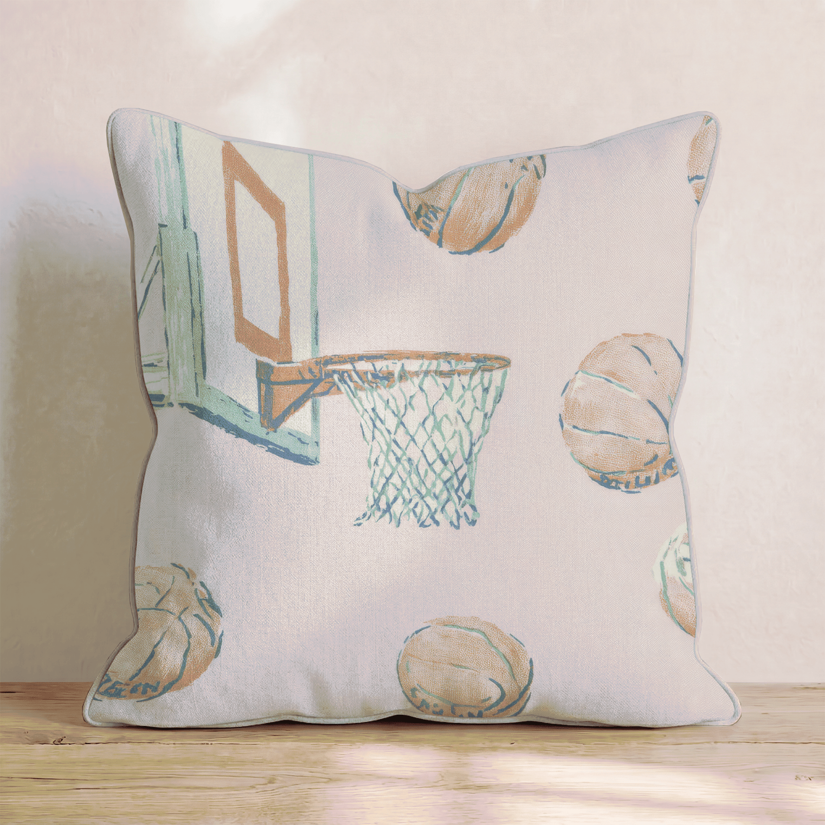 Pink Basketball Hoop Throw Pillow - Benton Lane Home - Hillcroft Home