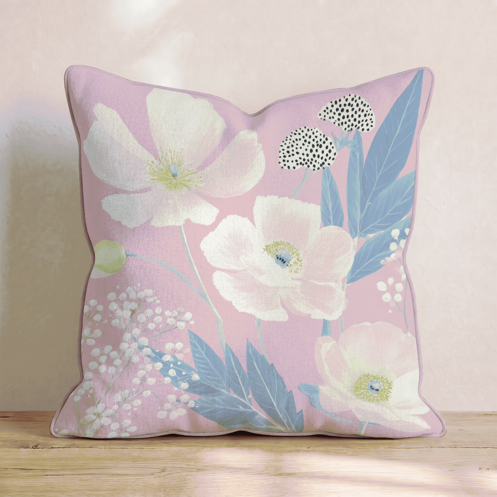 Pink Garden Throw Pillow - Benton Lane Home - Hillcroft Home