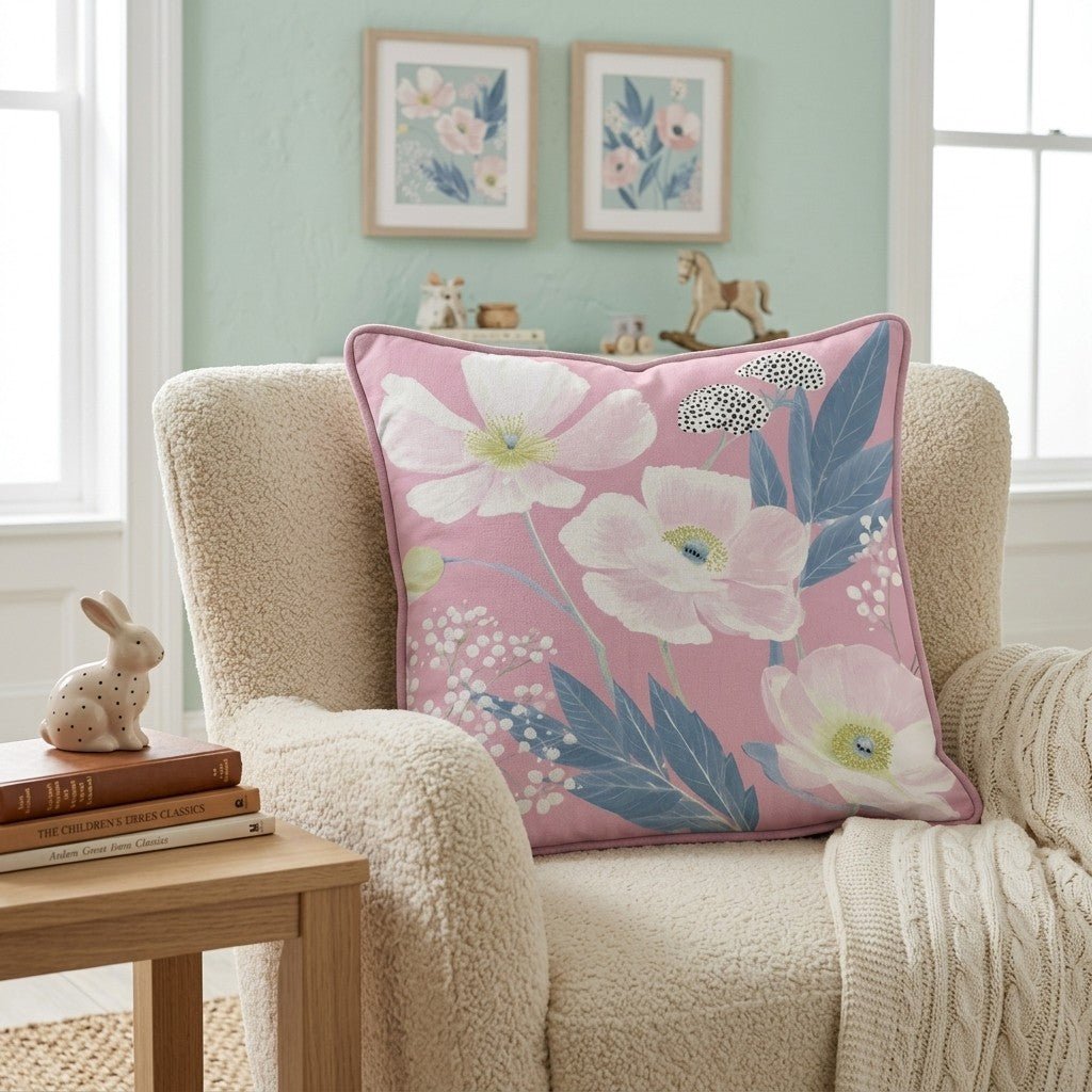 Pink Garden Throw Pillow - Benton Lane Home - Hillcroft Home