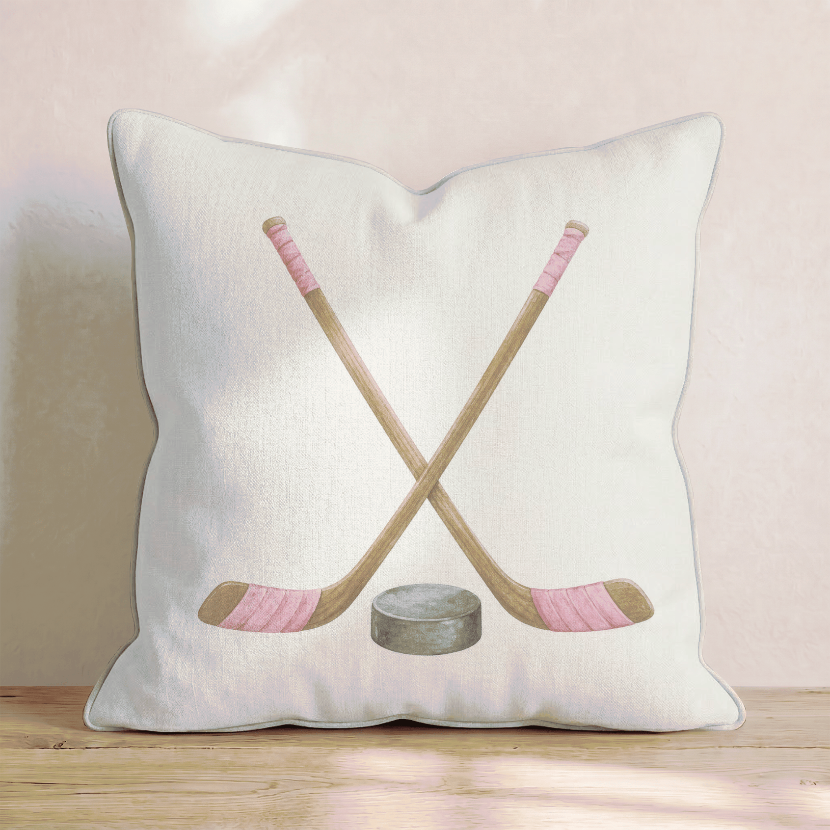 Pink Hockey Sticks Throw Pillow - Benton Lane Home - Hillcroft Home
